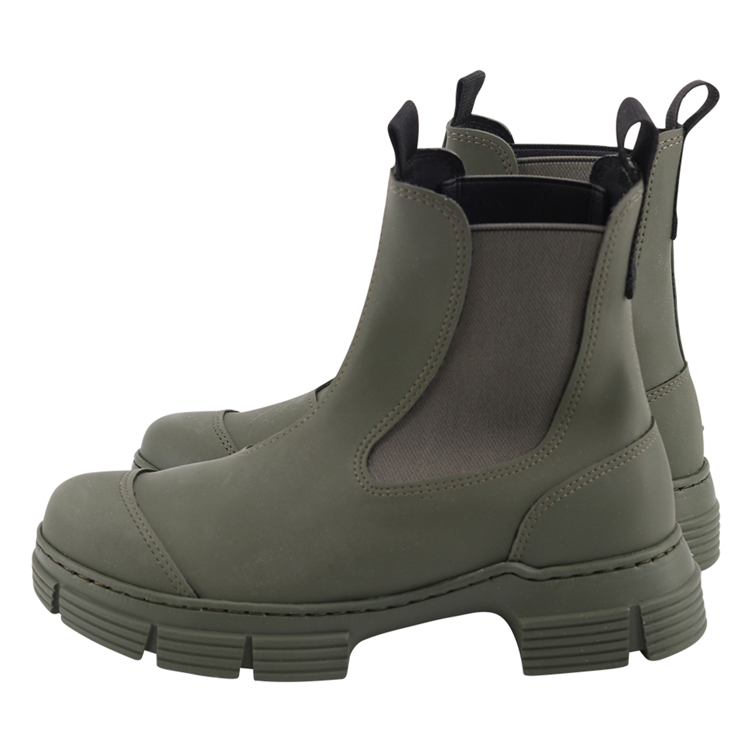 Ganni Recycled Rubber City Boot Kalamata Green