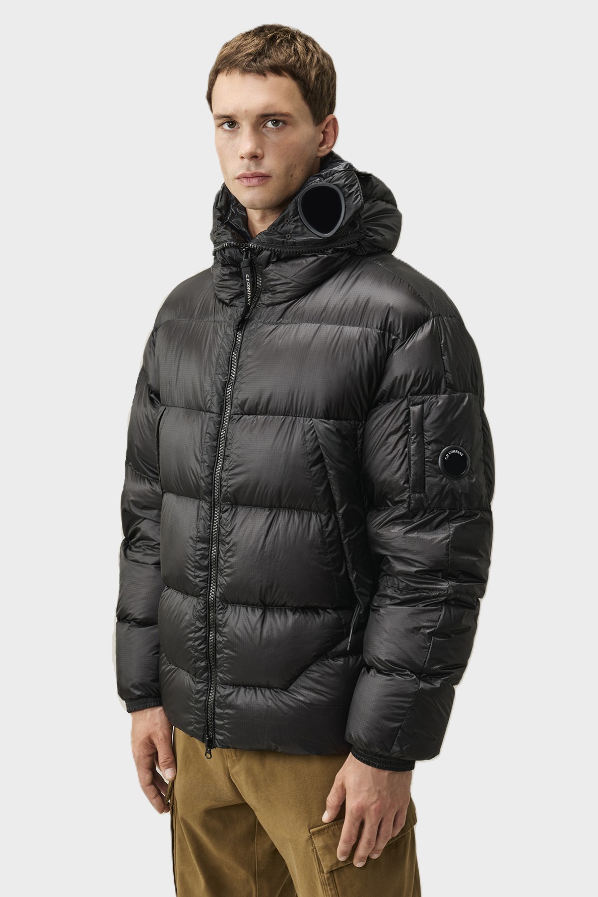 C.P. COMPANY D.D. Shell Goggle Down Jacket in Black