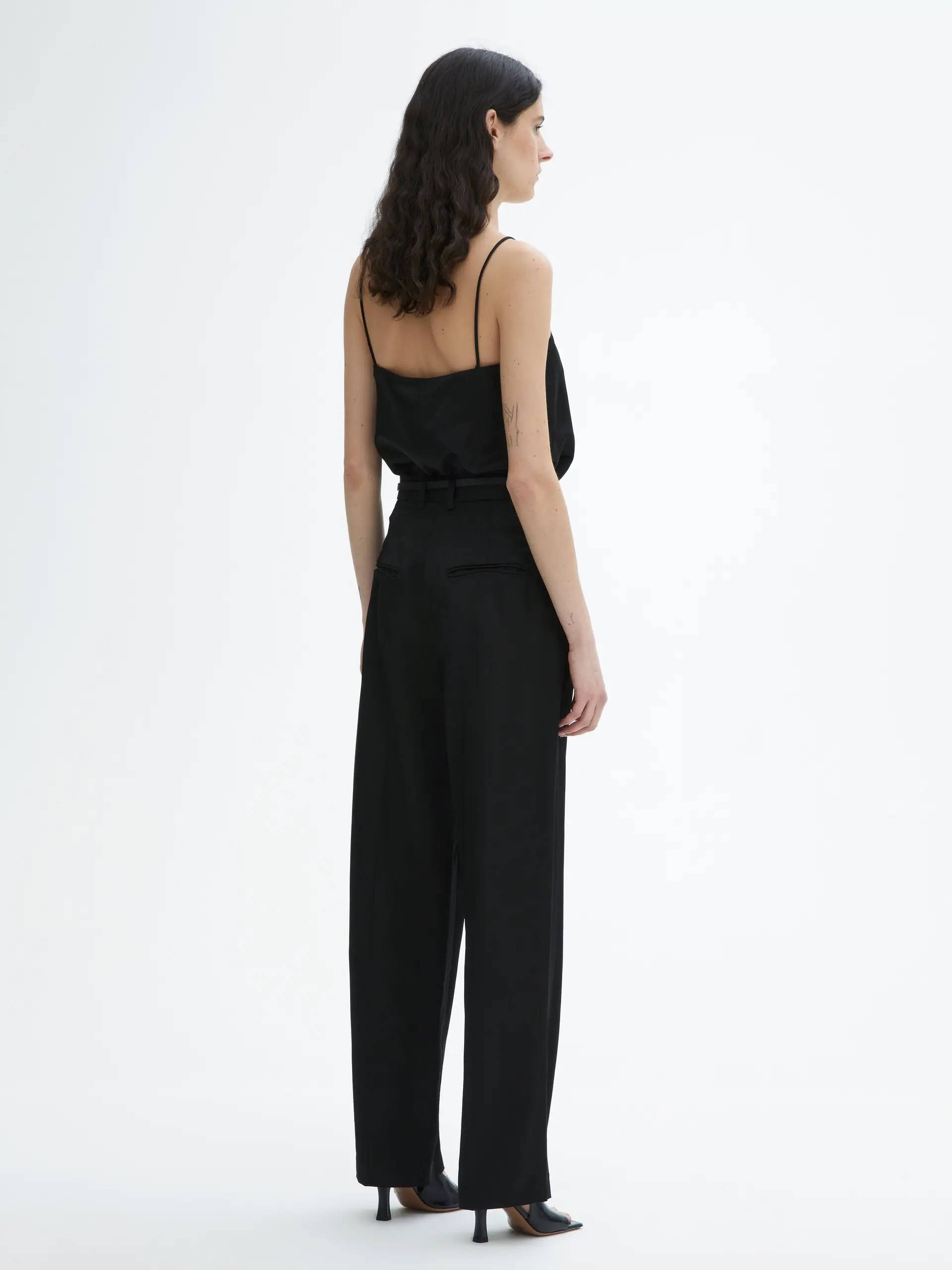 DAGMAR Slim Suit Pant in Shiny Black 38