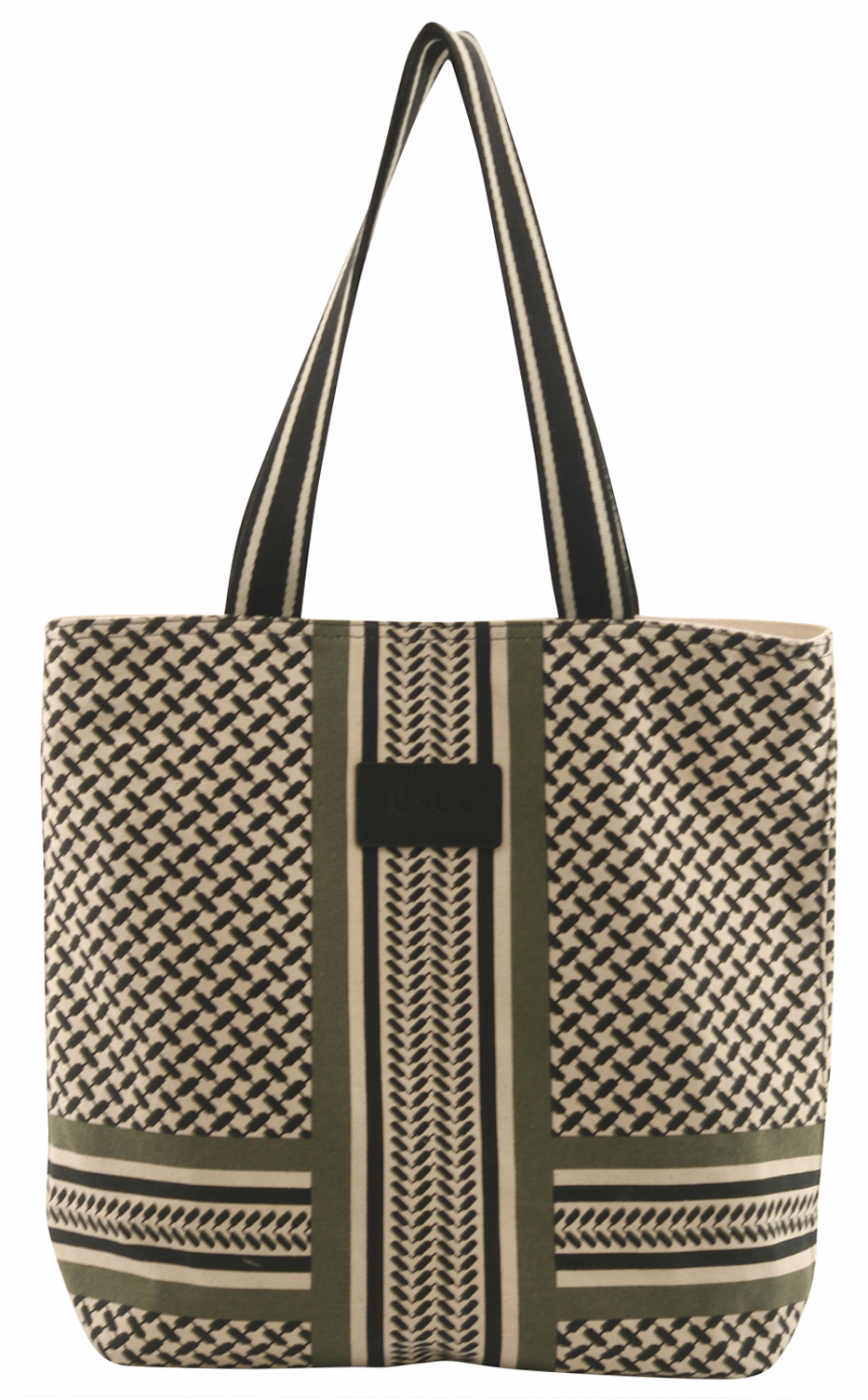 Lala Berlin Tote Carmela Kufiya Offwhite/Black/Olive