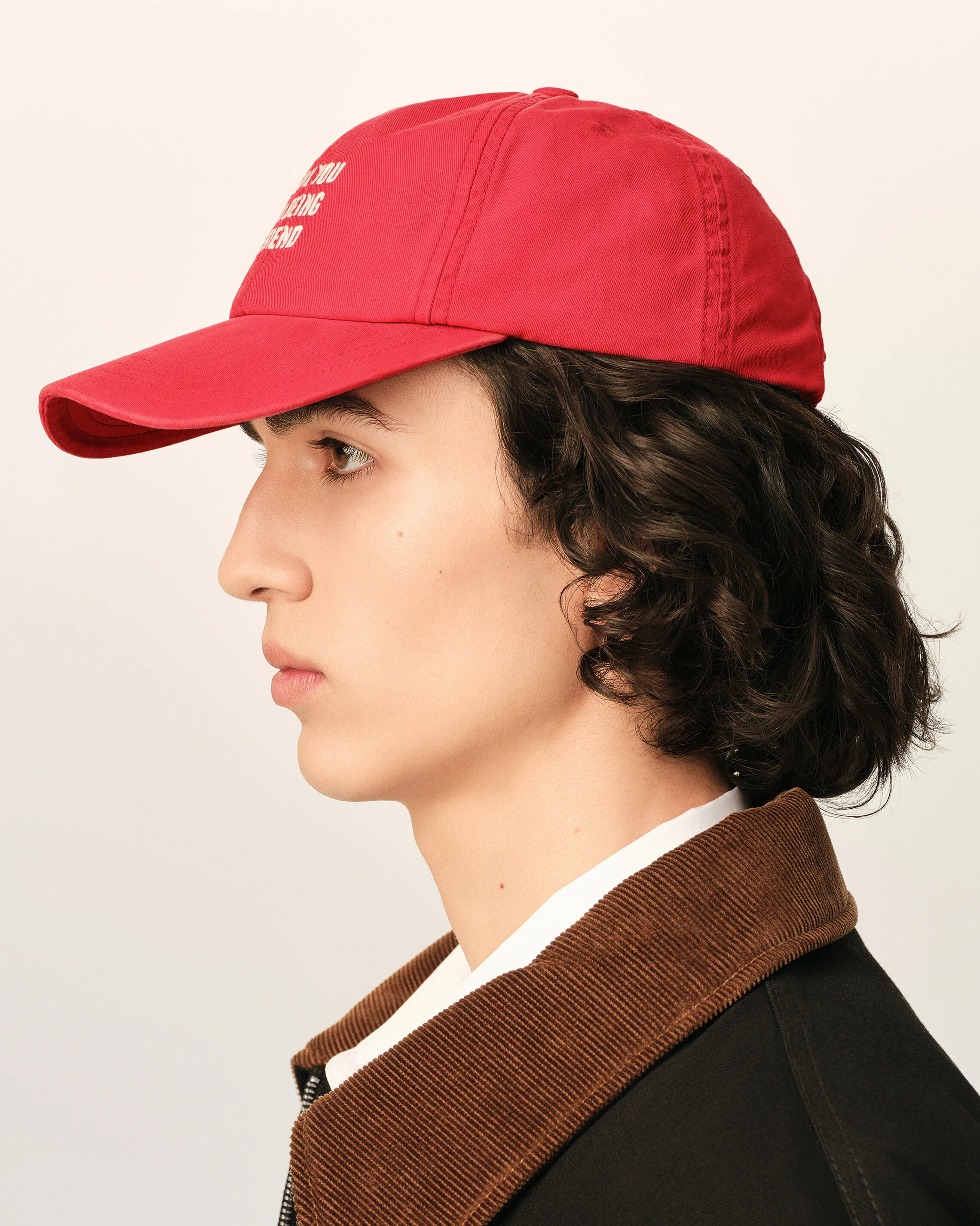 AMI PARIS Thanks For Being A Friend Cap in Ruby Red