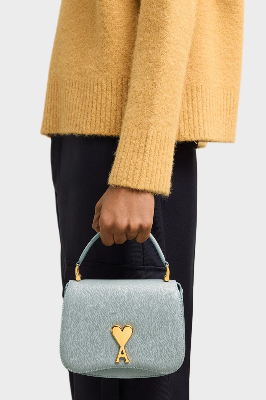AMI PARIS Mini Paris Paris Bag in Clay Blue