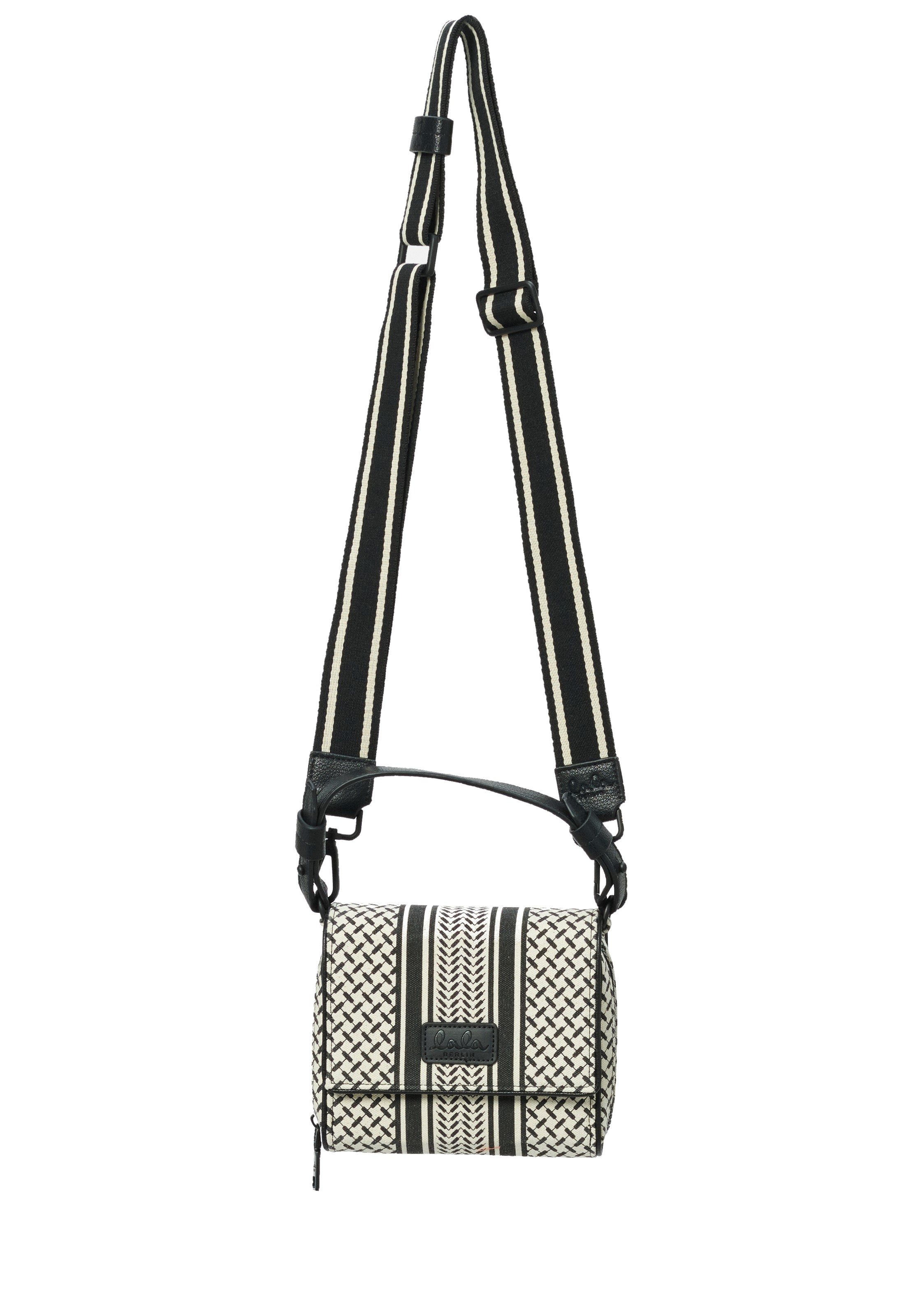 LALA BERLIN  Crossbody Bag Migrid in Heritage Stripe Black