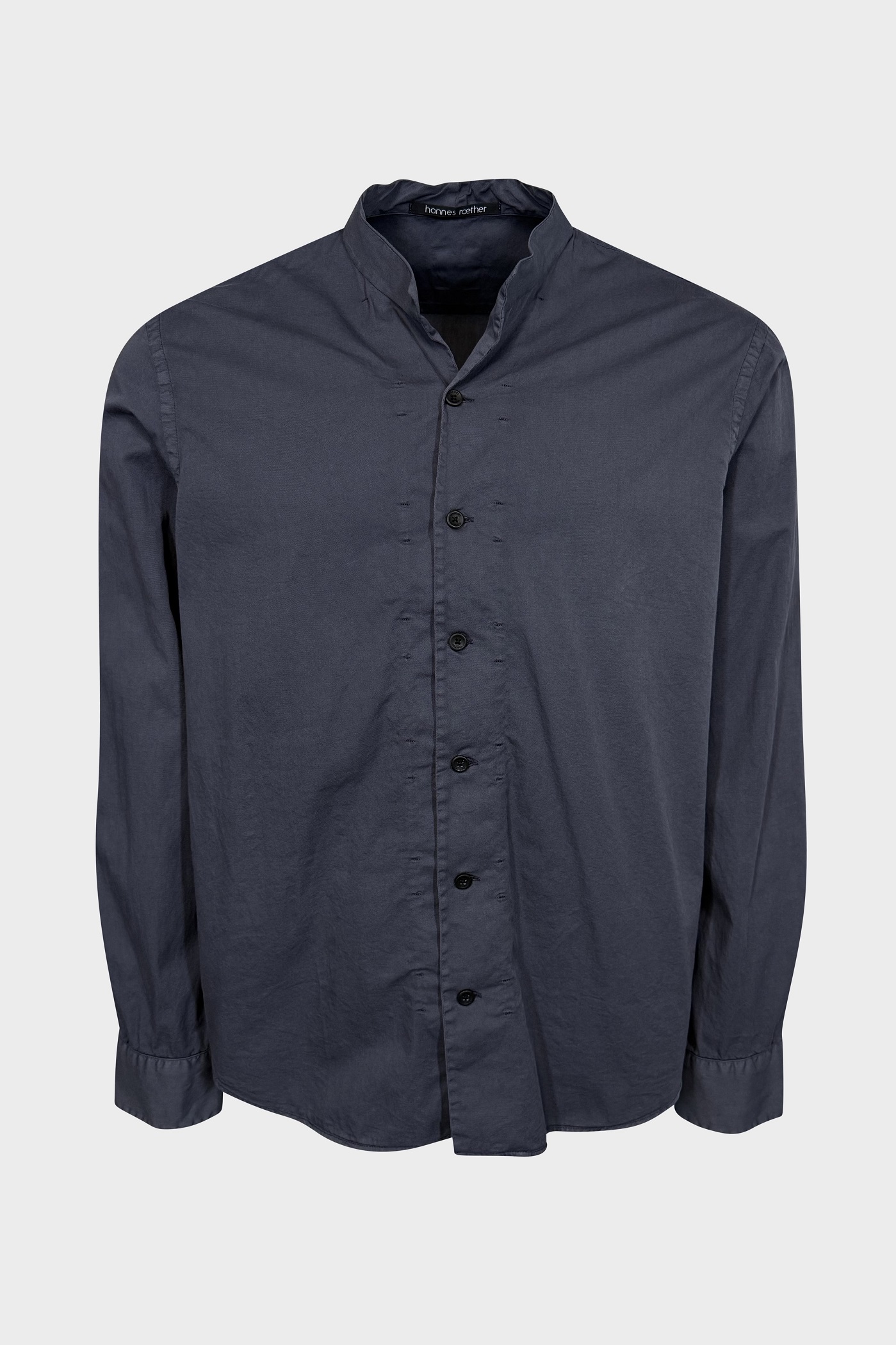 HANNES ROETHER Cotton Shirt in Dark Grey