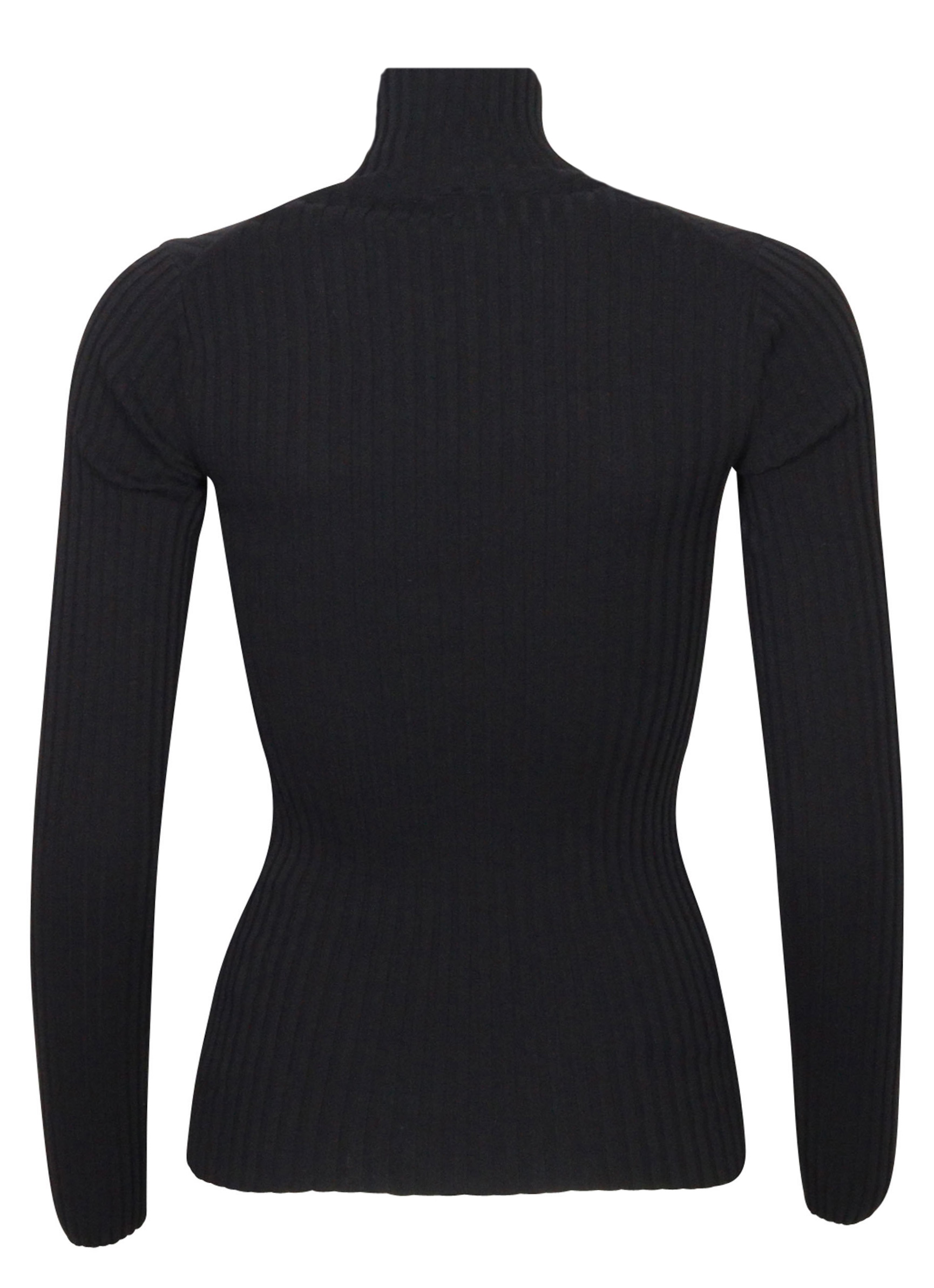 Anine Bing Turtle Rib Knit Sweater Black L