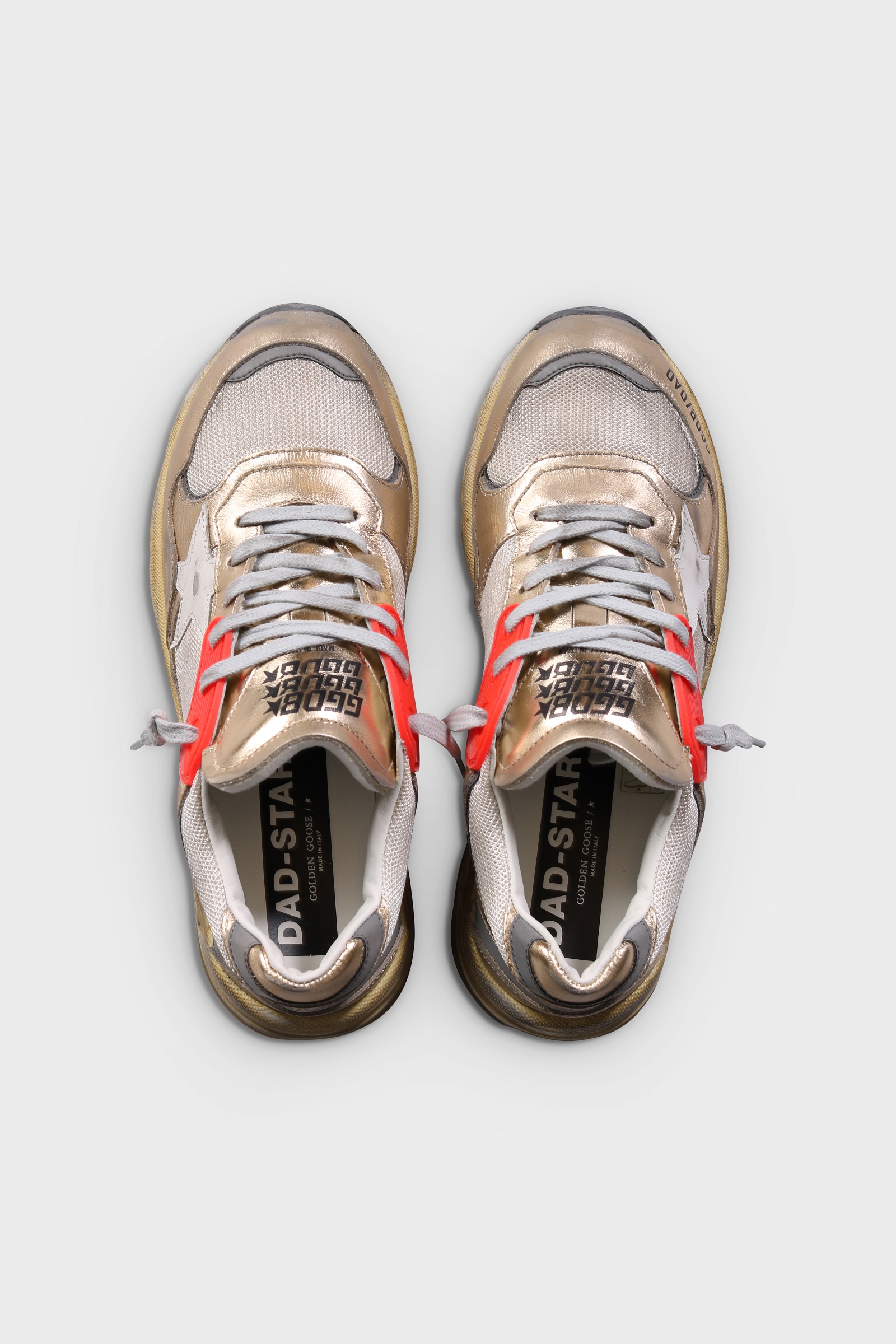 GOLDEN GOOSE Dad-Star in Gold/Cream/Optic White
