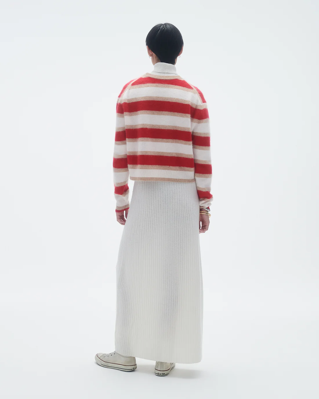 GUEST IN RESIDENCE Grizzly Stripe Cashmere Pullover in Red GUEST IN RESIDENCE Grizzly Stripe Cashmere Pullover in Red