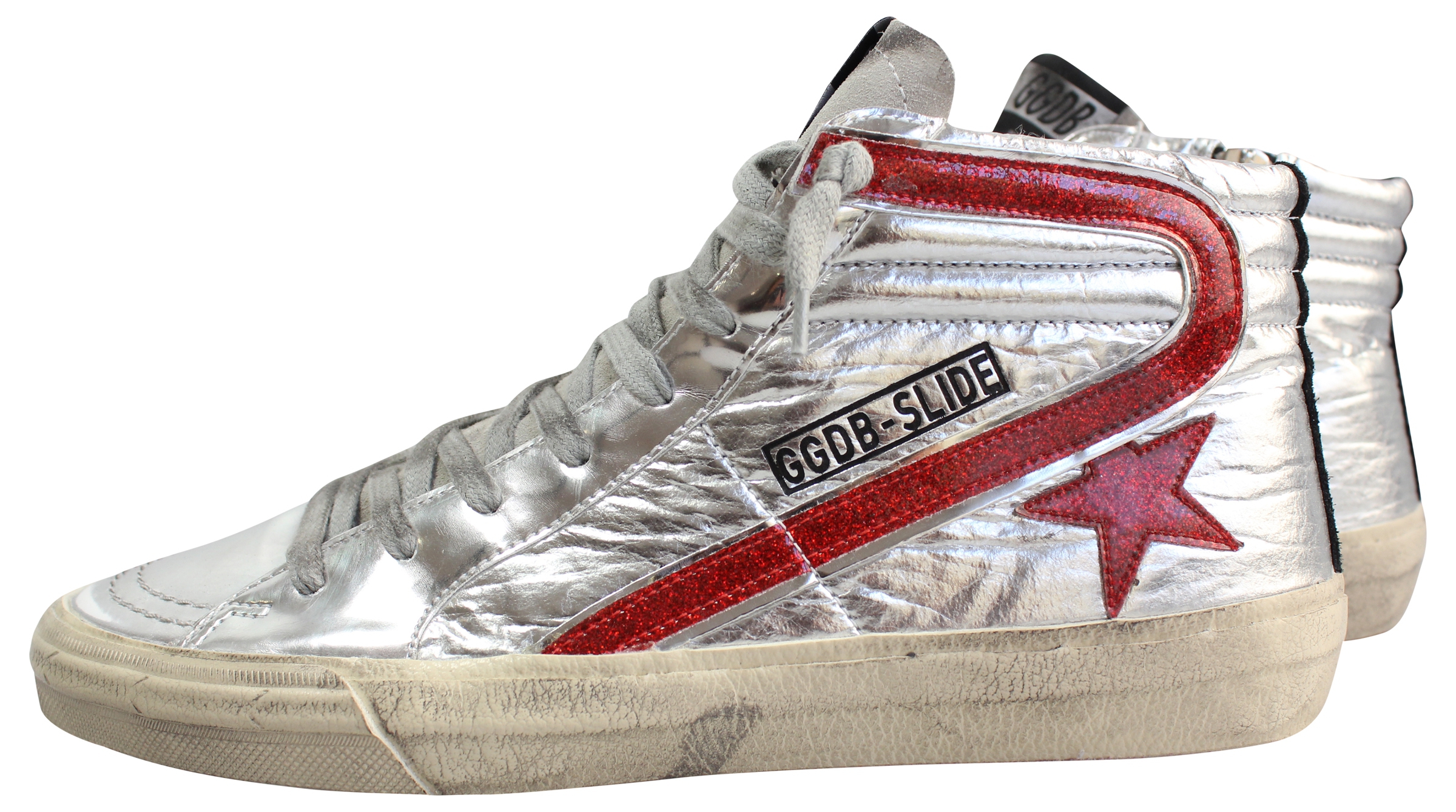 Golden Goose Sneaker Slide Red Glitter Star Dance GARWS595.F7 EU 39