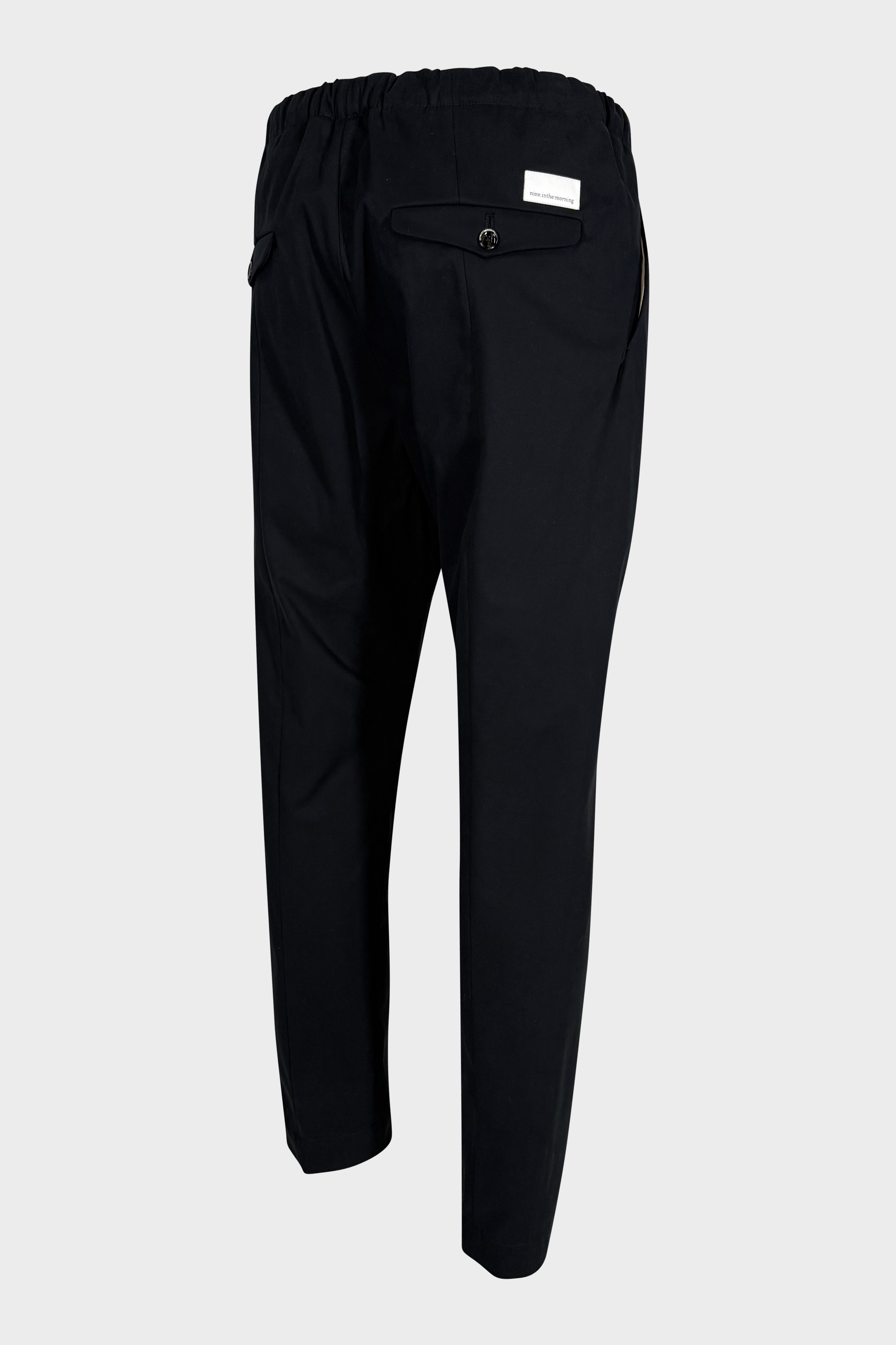 NINE:INTHE:MORNING Carrot Relaxed Fit Soft Cotton Pant in Navy