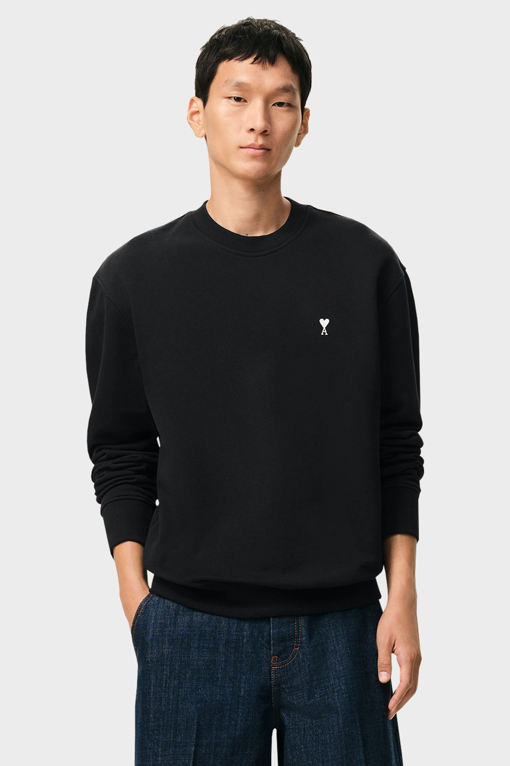 AMI PARIS de Coeur Sweatshirt in Black/White Logo