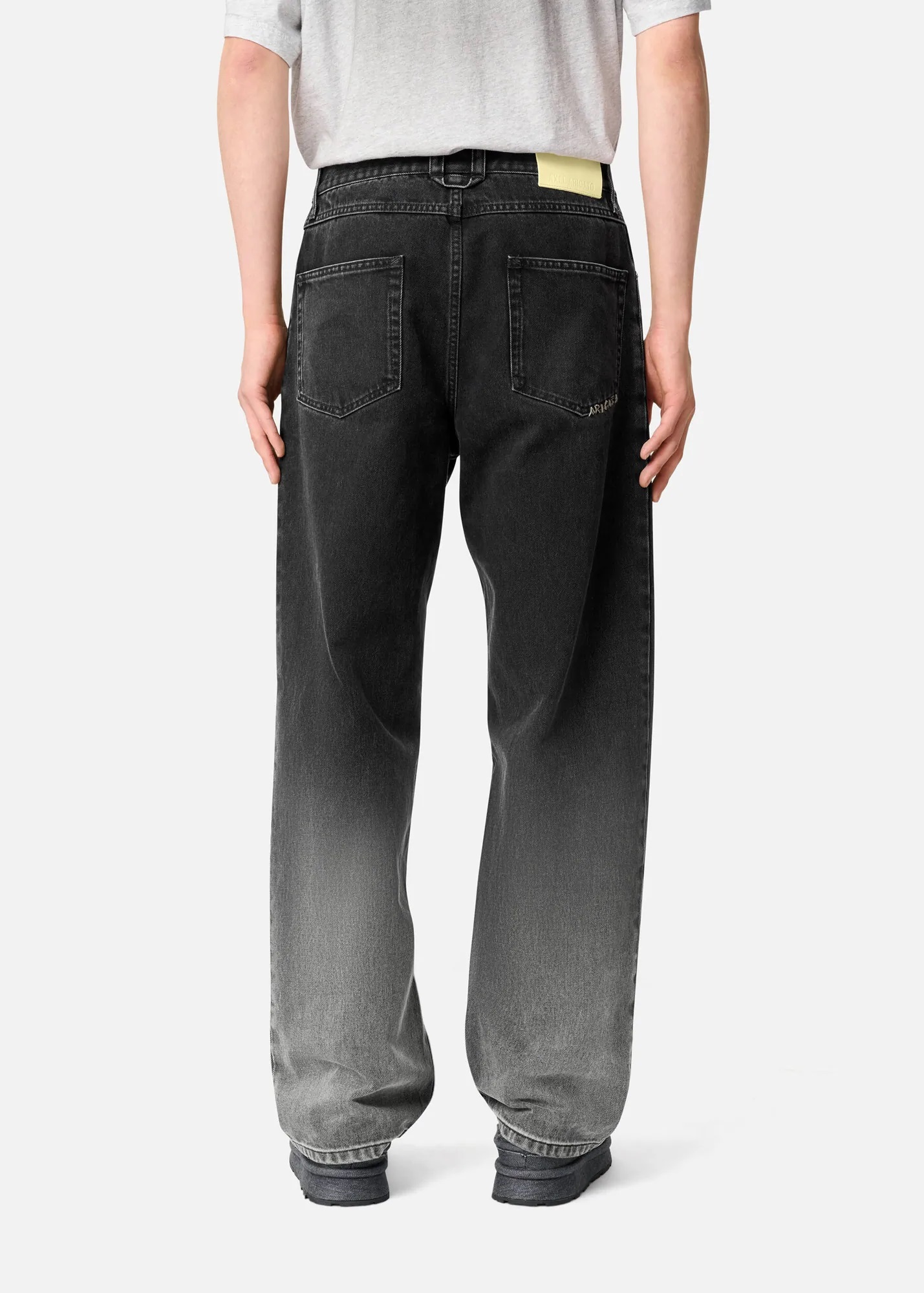 AXEL ARIGATO Loose Fit Fade Jeans in Dark Grey