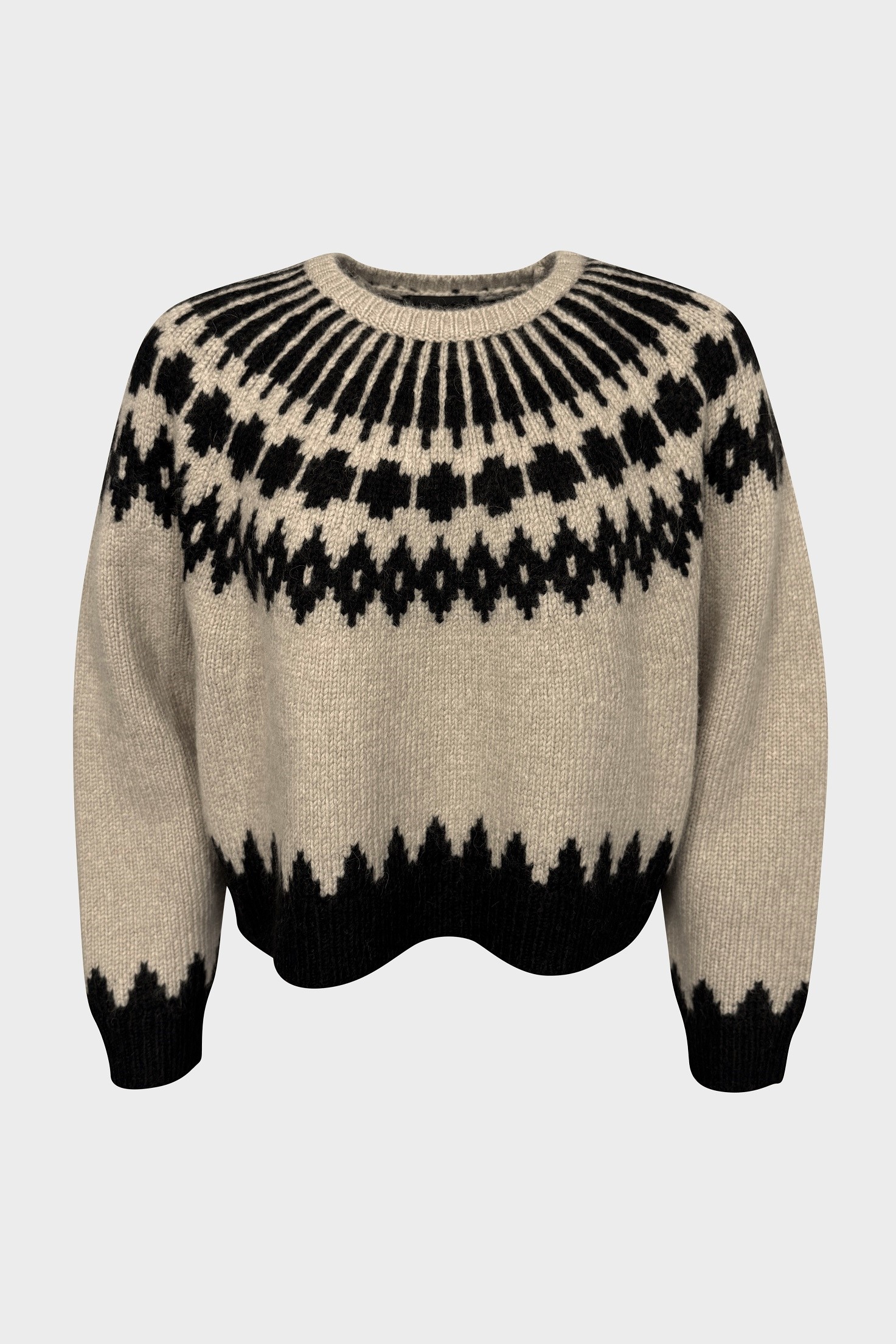 NILI LOTAN Heavy Knit Pullover in Light Camel