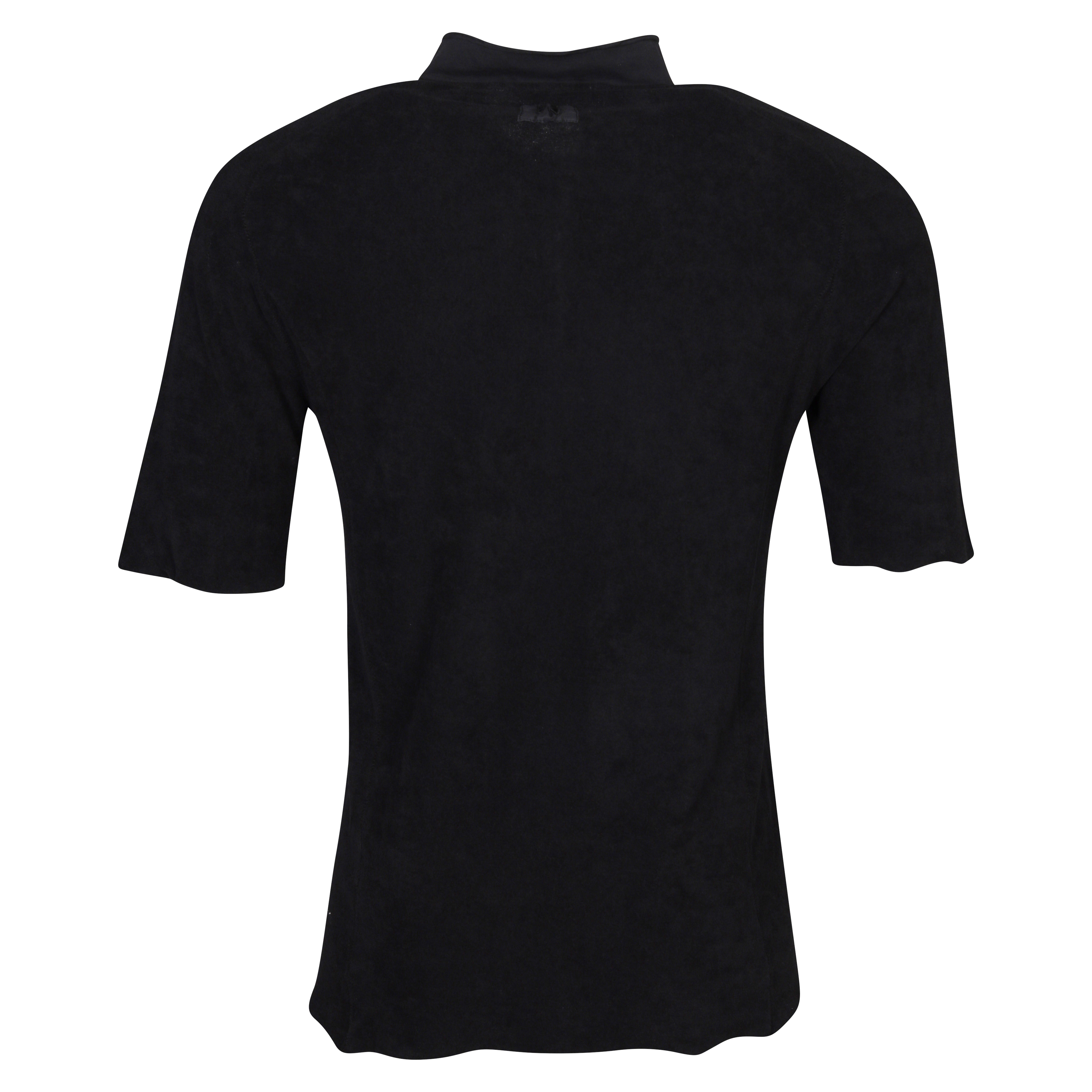 Hannes Roether Frottee Poloshirt in Black