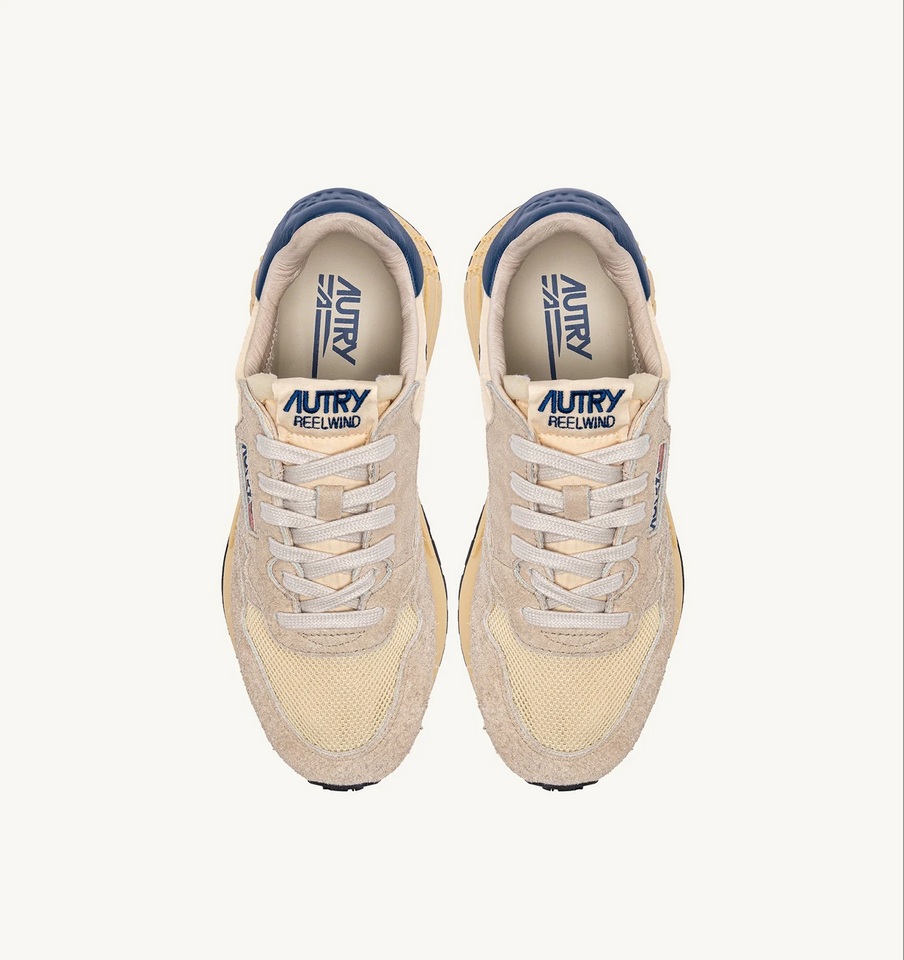 AUTRY ACTION SHOES Reelwind Low Sneaker in Beige/Blue