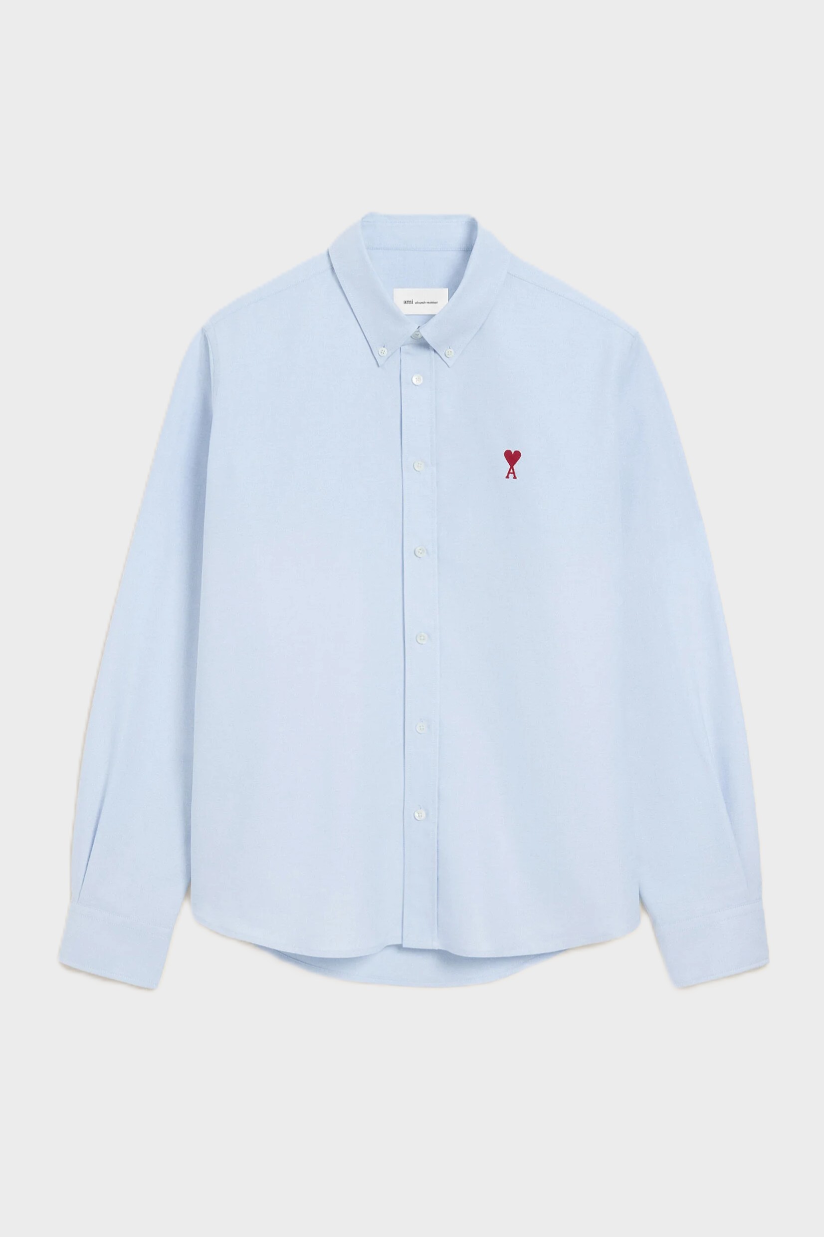 AMI PARIS de Coeur Classic Fit Oxford Shirt in Sky Blue M