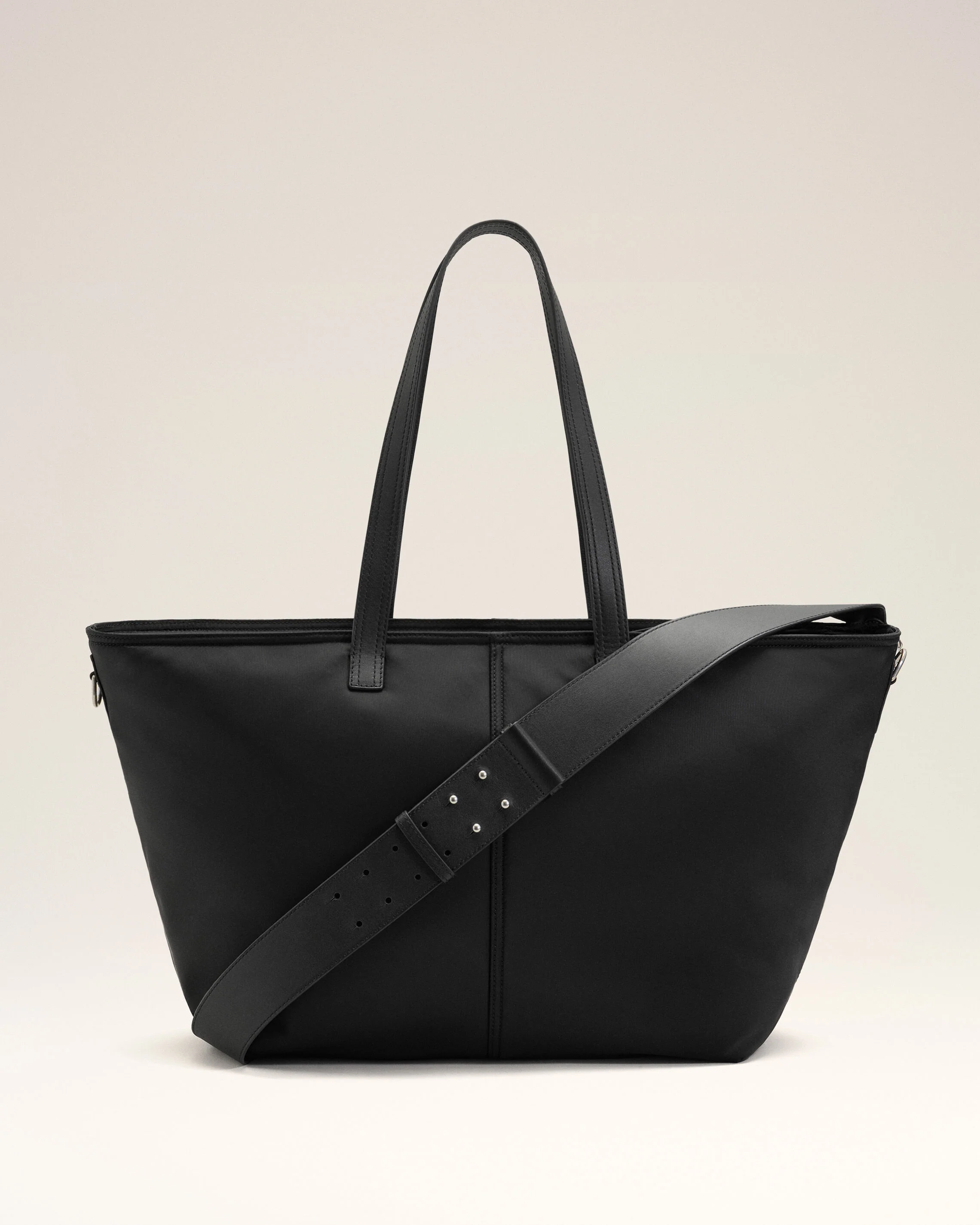 AMI PARIS Nylon Shopping Bag in Black
