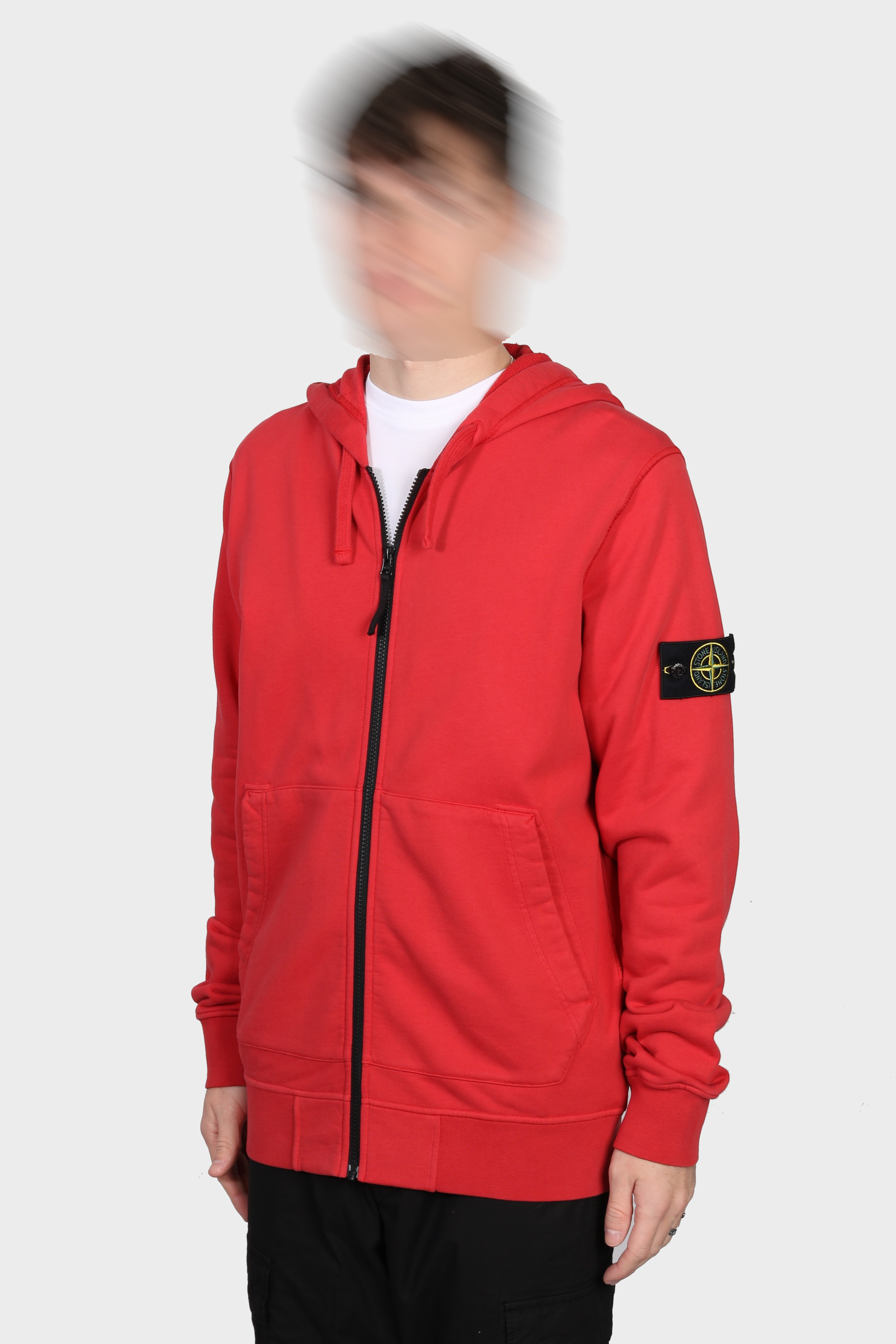 STONE ISLAND Zip Hoodie in Red XL