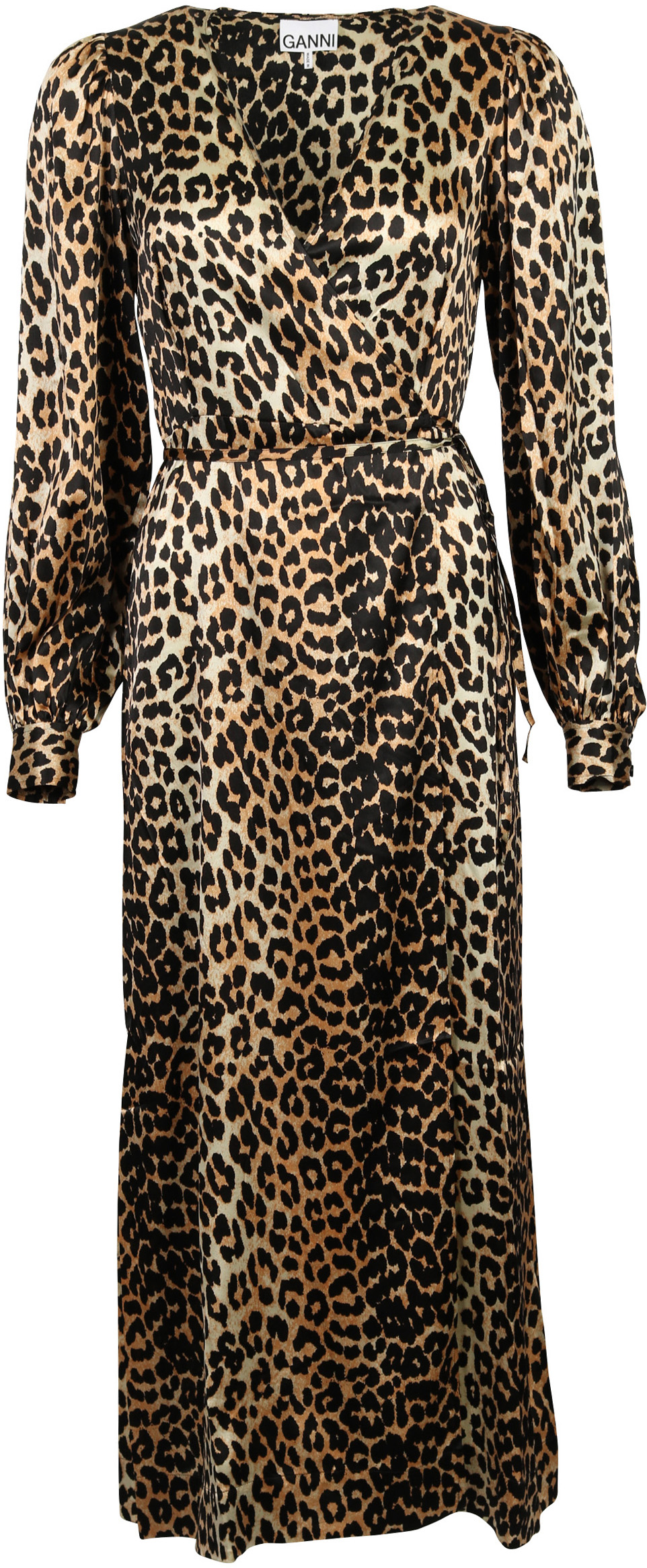 Ganni Wrap Dress Leopard Print