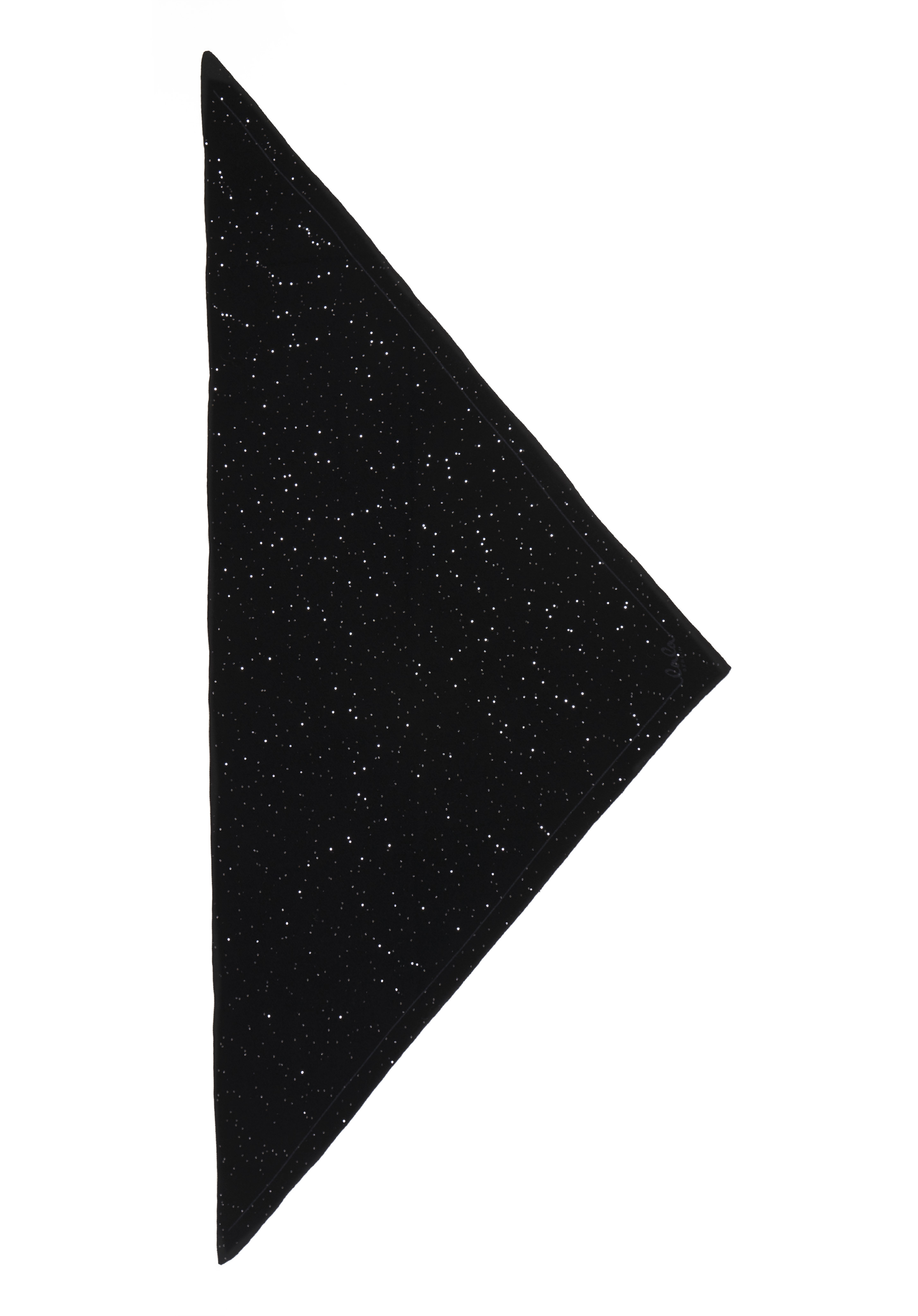 Lala Berlin Scarf Triangle Solid M in Black Sequins