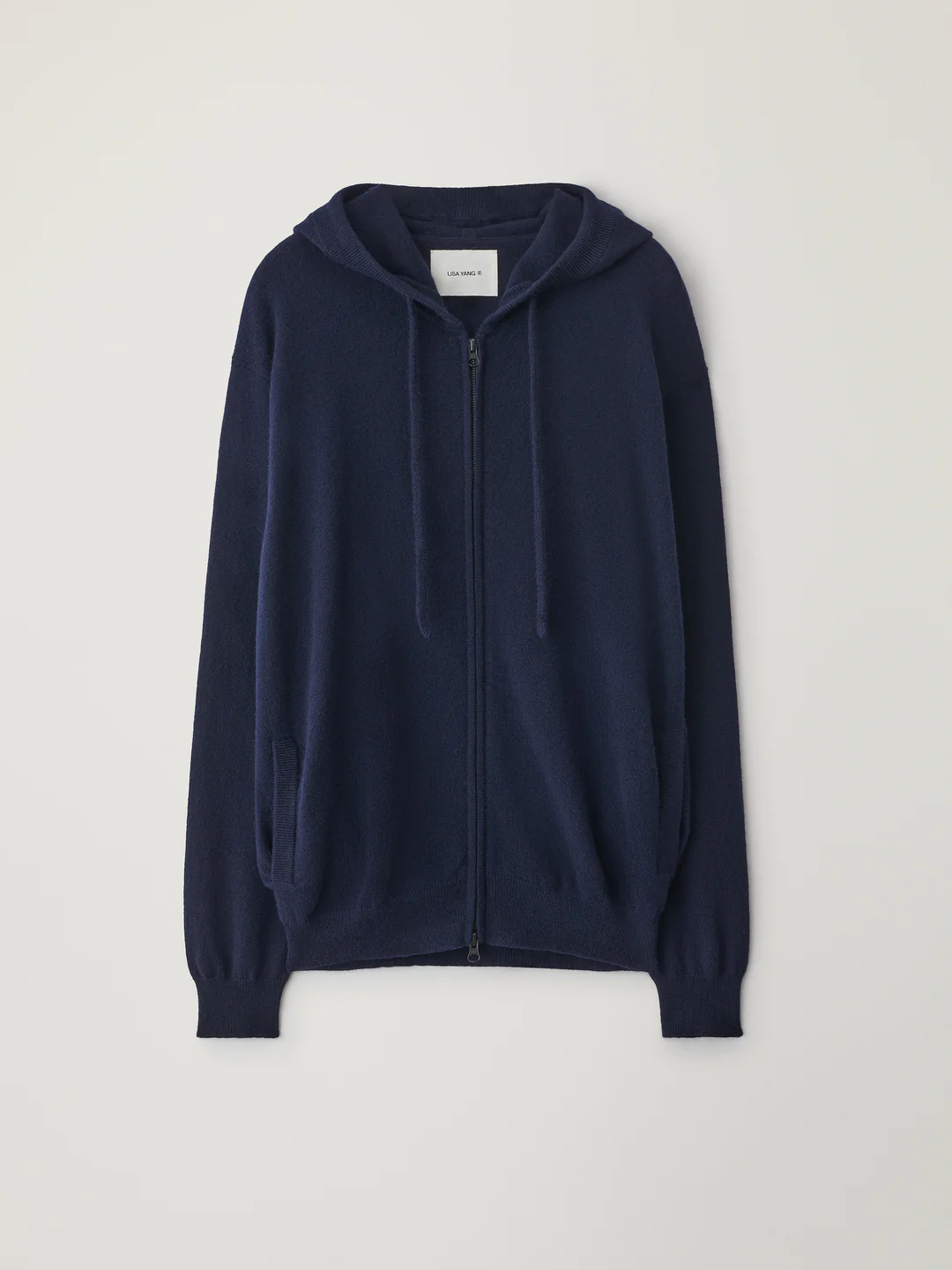 LISA YANG Emerson Cashmere Zip Hoodie in Navy