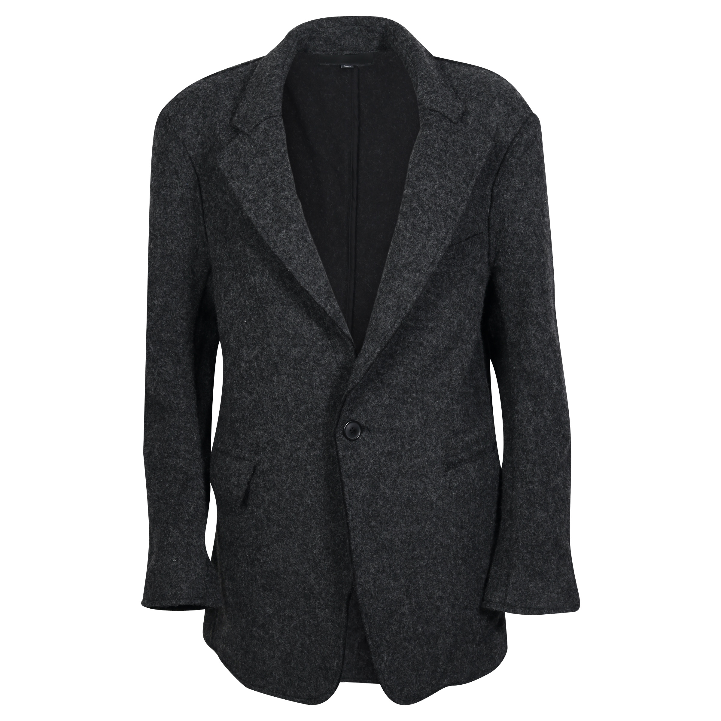 R13 Oversized Raw Cut Ragged Blazer in Dark Grey