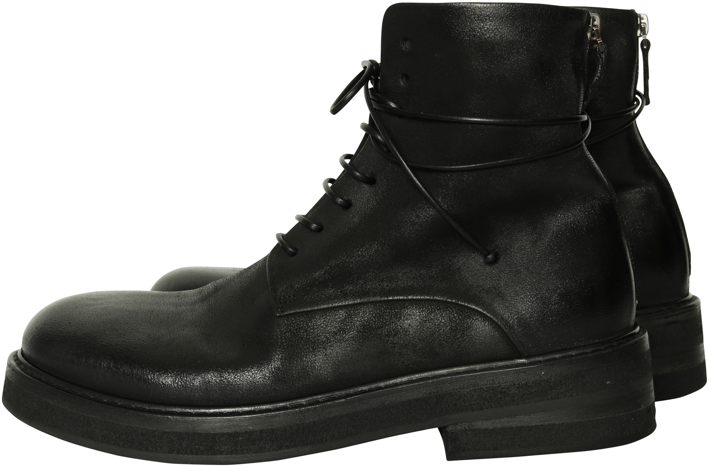 Marsèll Combat Boots Black Deer Leather