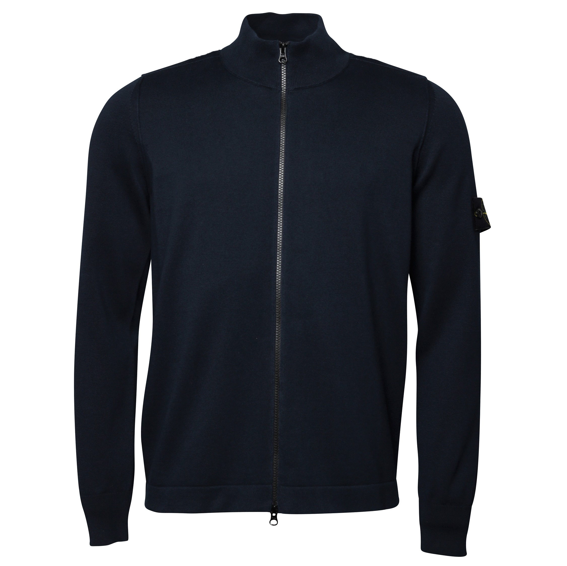 Stone Island Cotton Knit Zip Jacket in Navy Blue 2XL