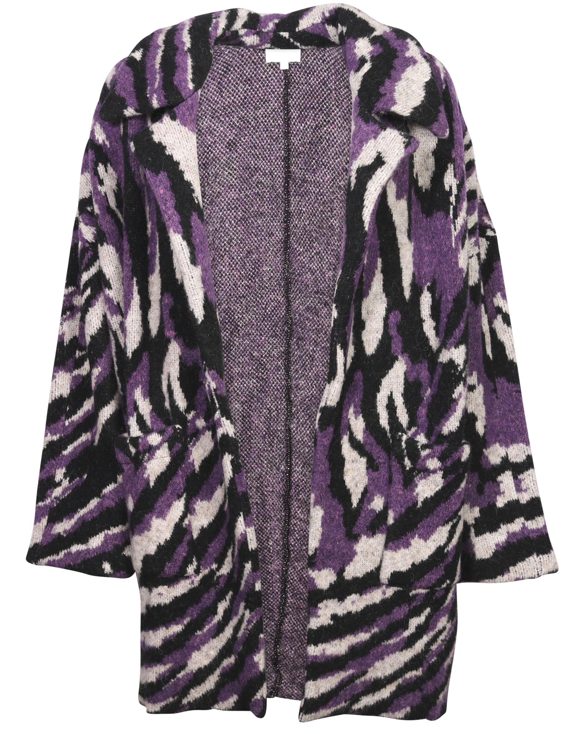 Lala Berlin Knit Coat Keena Purple Zebra