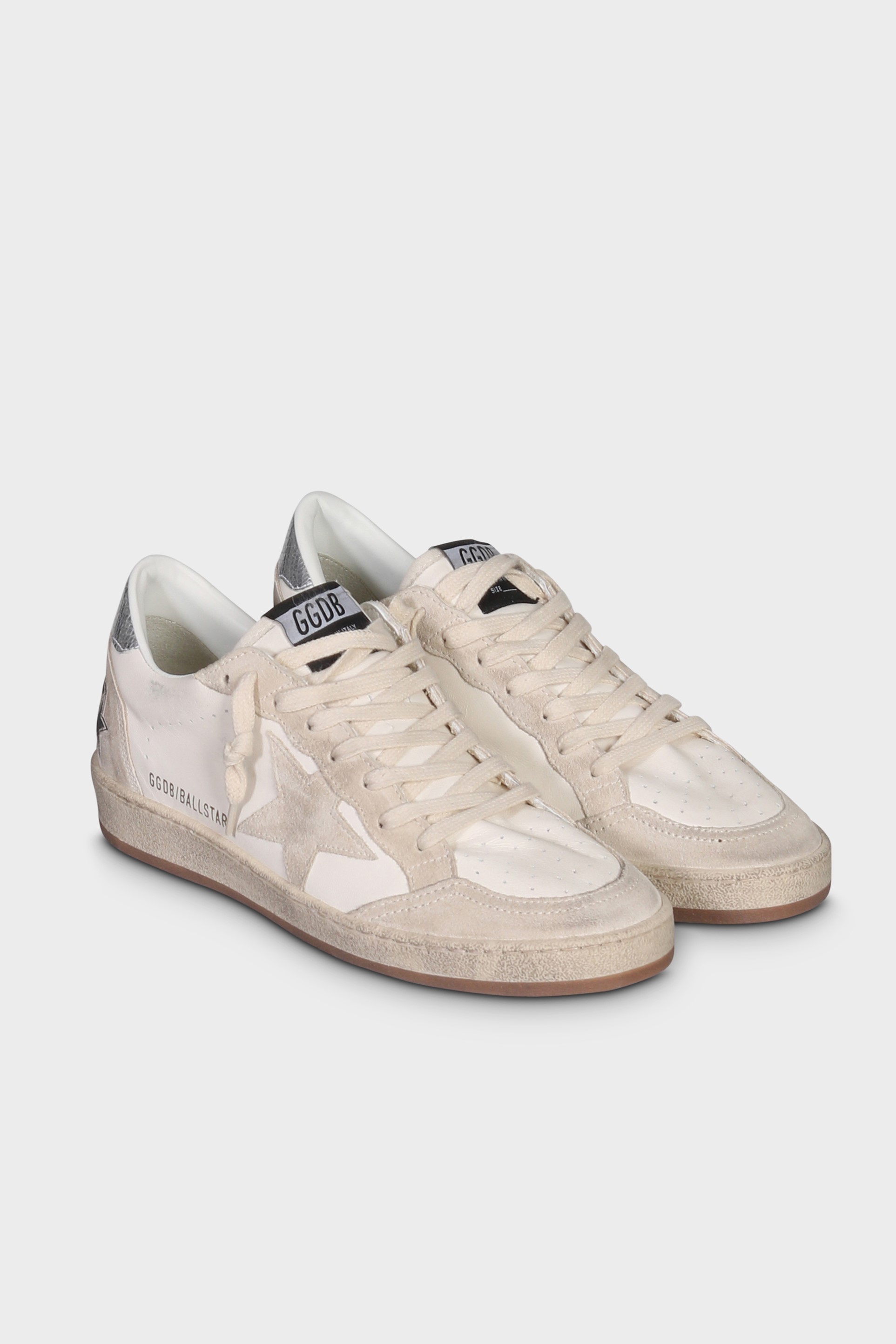 GOLDEN GOOSE Sneaker Ballstar in White/Seedpearl/Silver 40