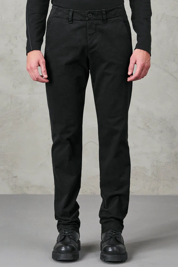 TRANSIT UOMO Cotton Stretch Pant in Black