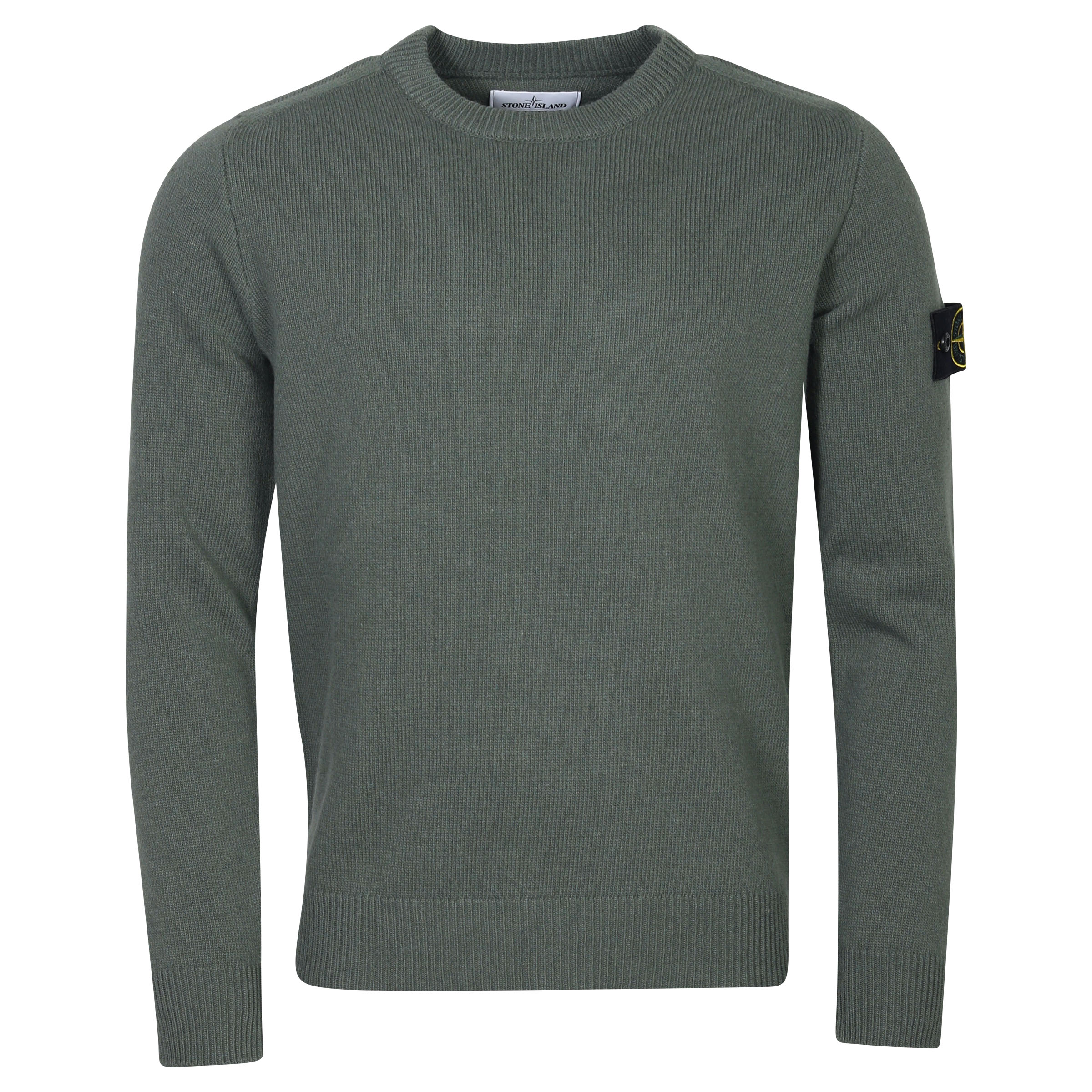 Stone Island Crew Neck Knit Sweater Olive