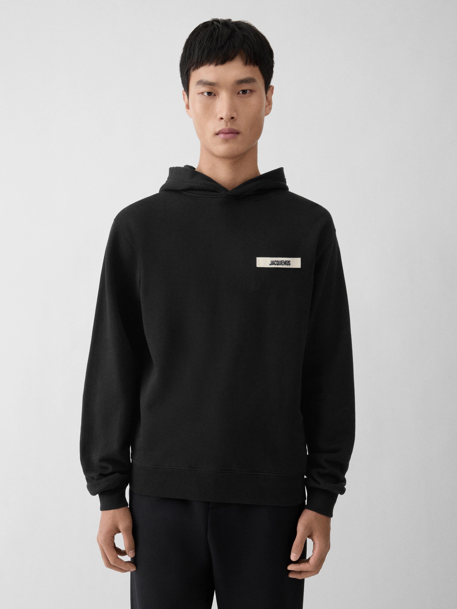 JACQUEMUS Grosgrain Hoodie in Black