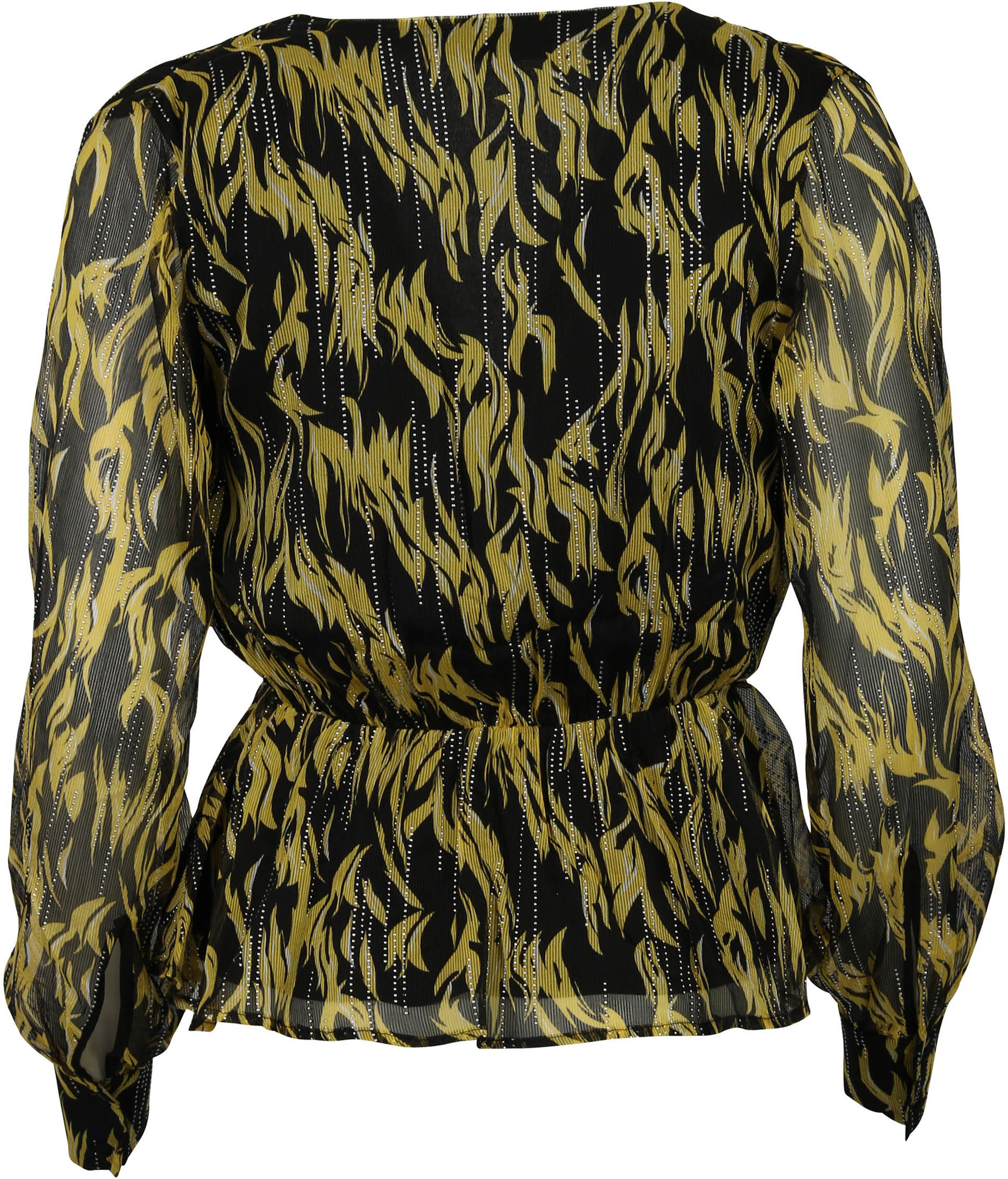 Nikkie Wrap Top Lemon/Black
