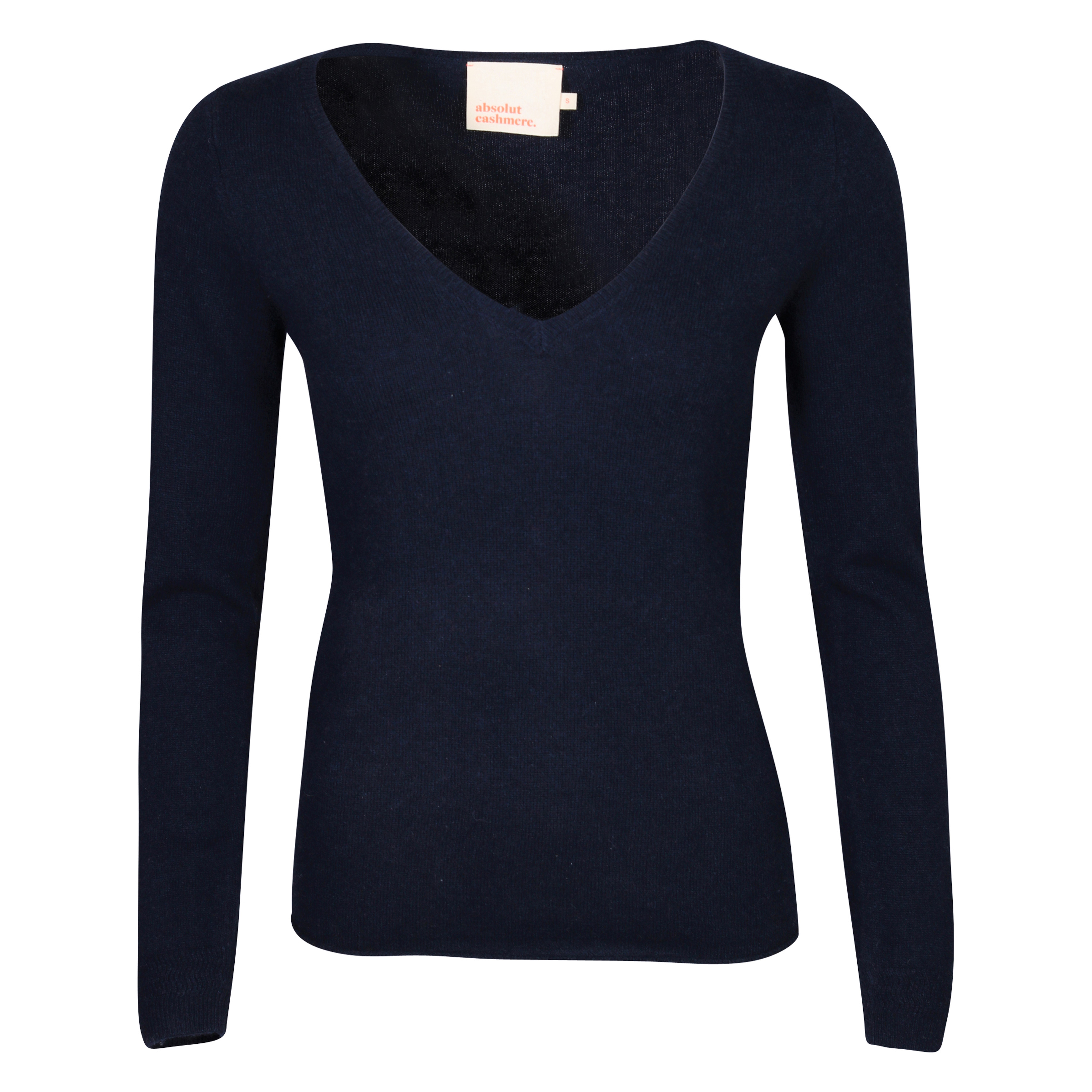 Absolut Cashmere Fitted V-Neck Sweater in Navy