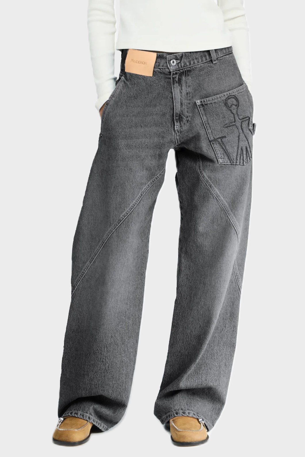 JW ANDERSON Twisted Workwear Jeans in Grey