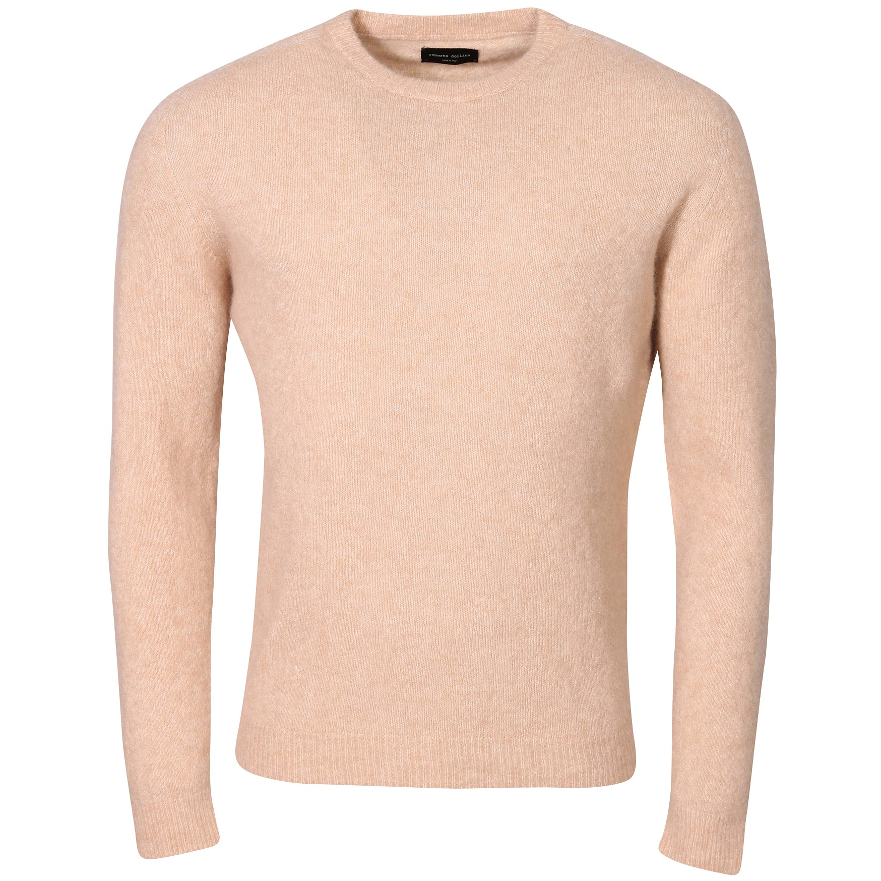 ROBERTO COLLINA Fluffy Cashmere Knit Pullover in Camel