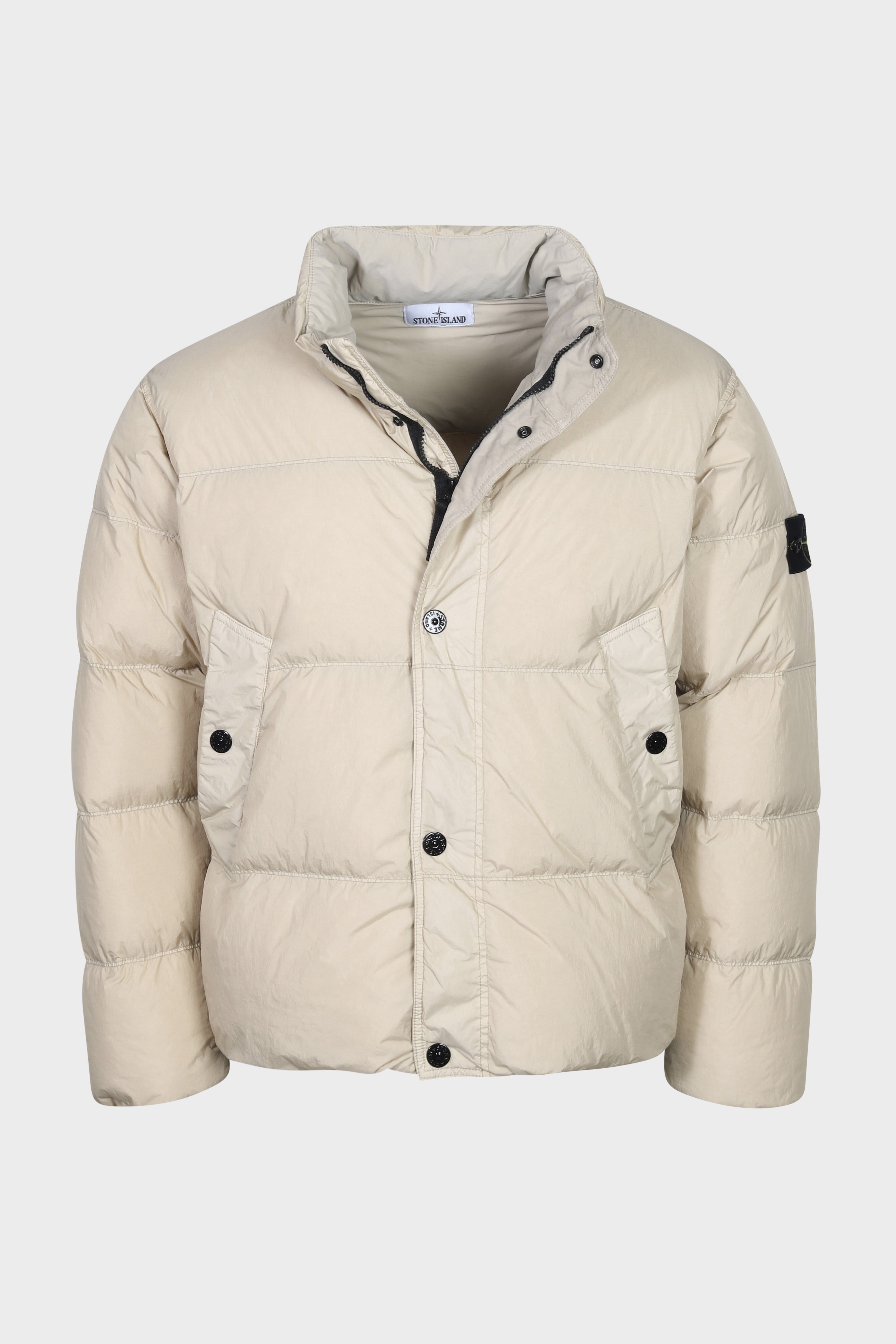 STONE ISLAND Garment Dyed Crinkle Reps Down Jacket in Beige