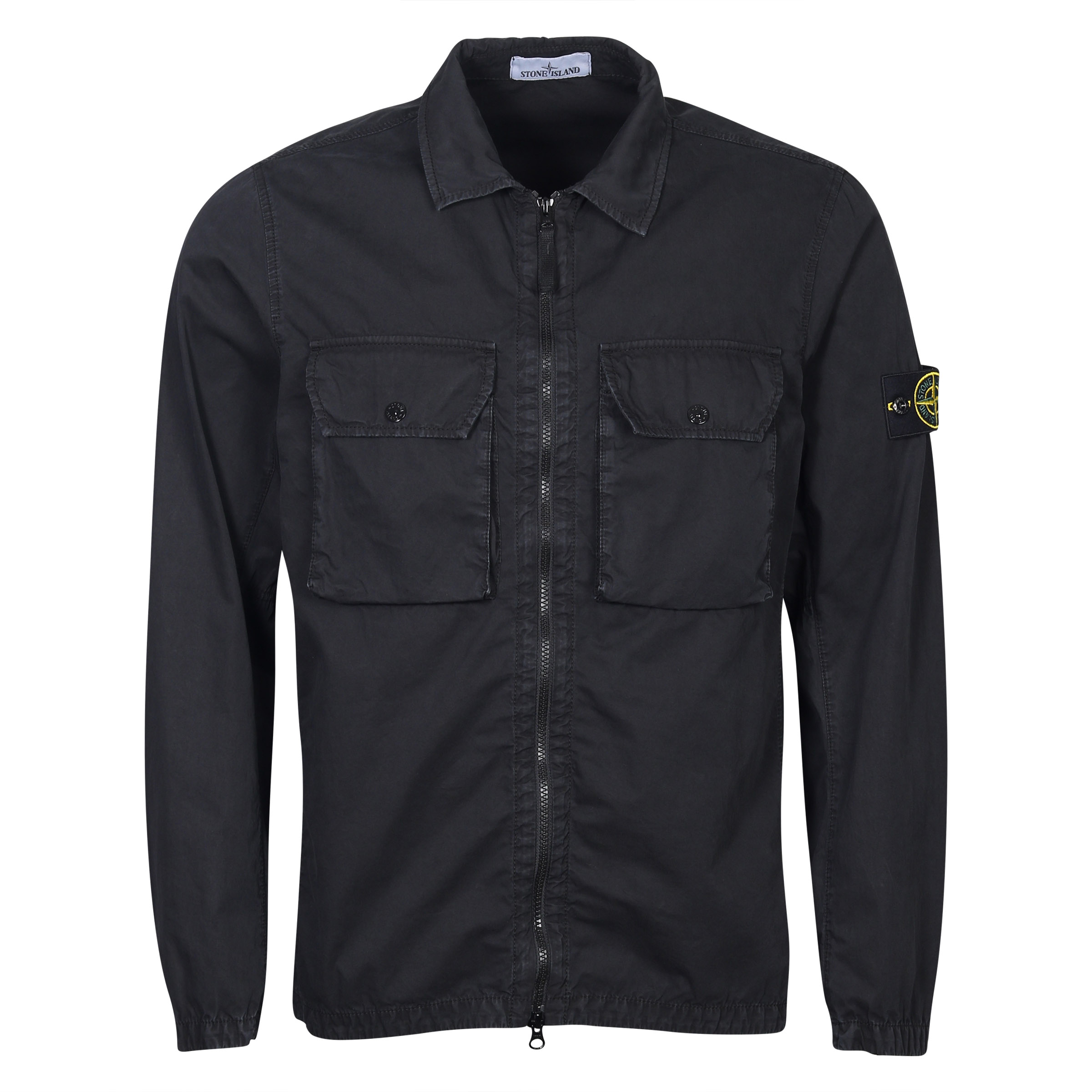 Stone Island Cotton Overshirt Washed Black