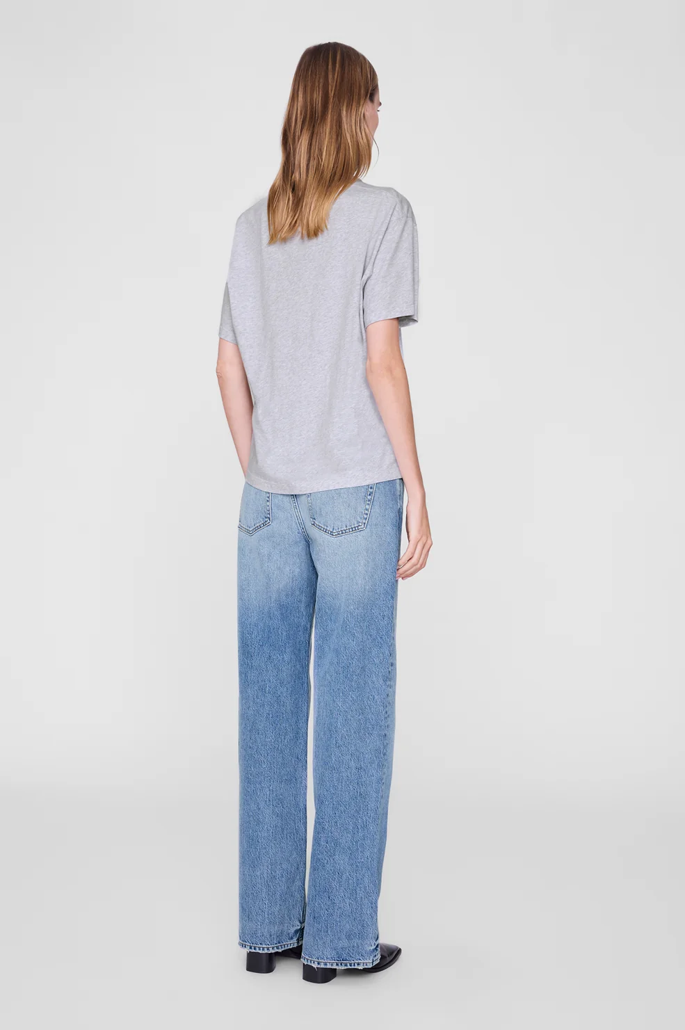 ANINE BING Cade Tee Collegiate in Grey
