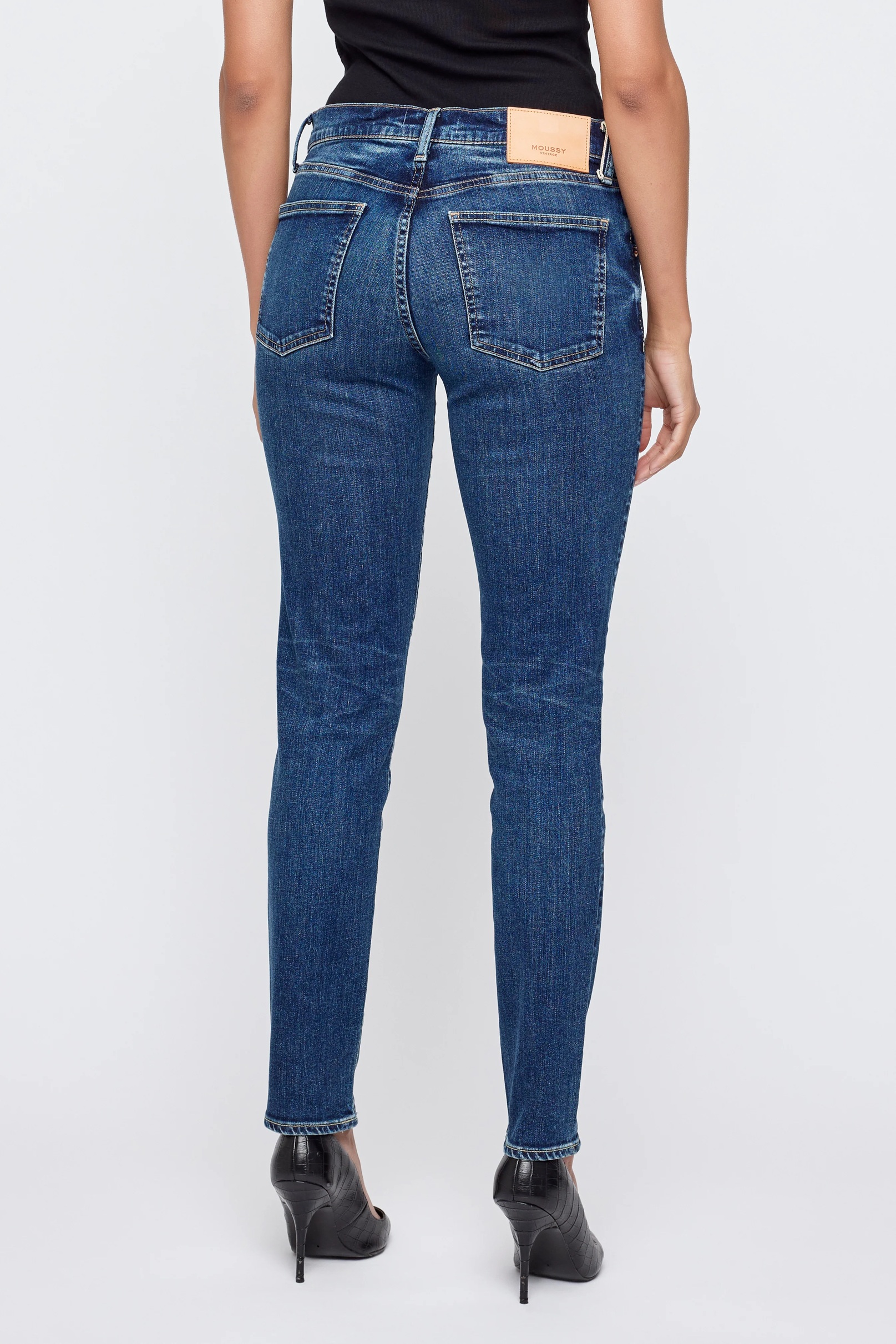 MOUSSY VINTAGE Jeans Skinny Long Clocester in Dark Blue