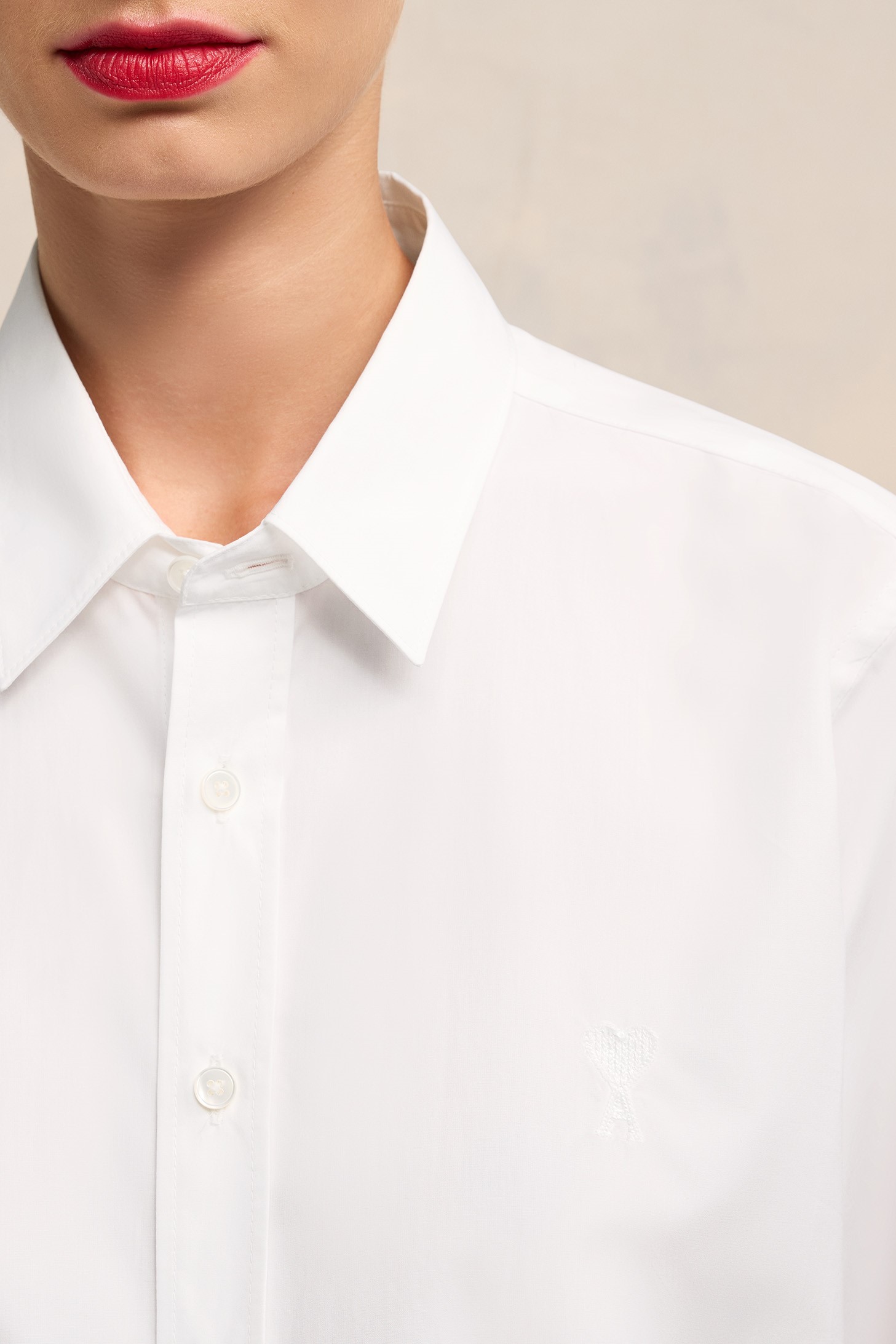 AMI PARIS de Coeur Classic Shirt in White
