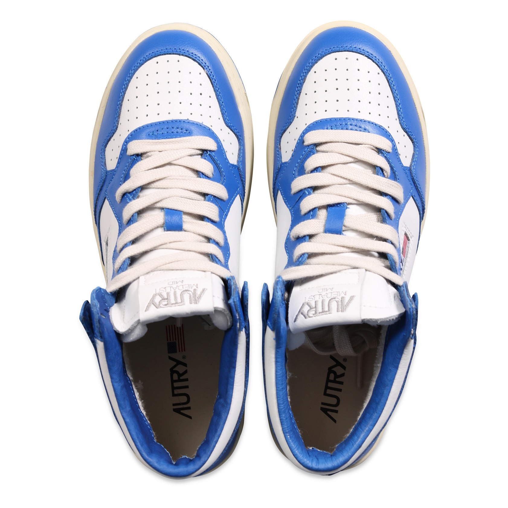 AUTRY ACTION SHOES Mid Sneaker in White/Princ Blue