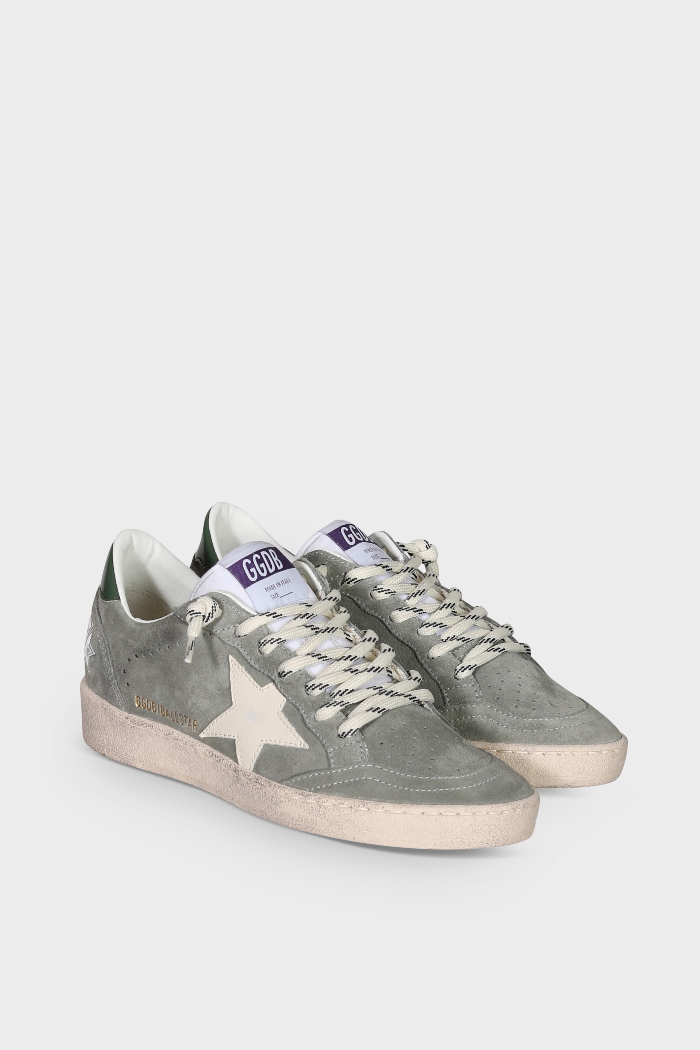 GOLDEN GOOSE Ballstar in Suede Green/Cream/Black