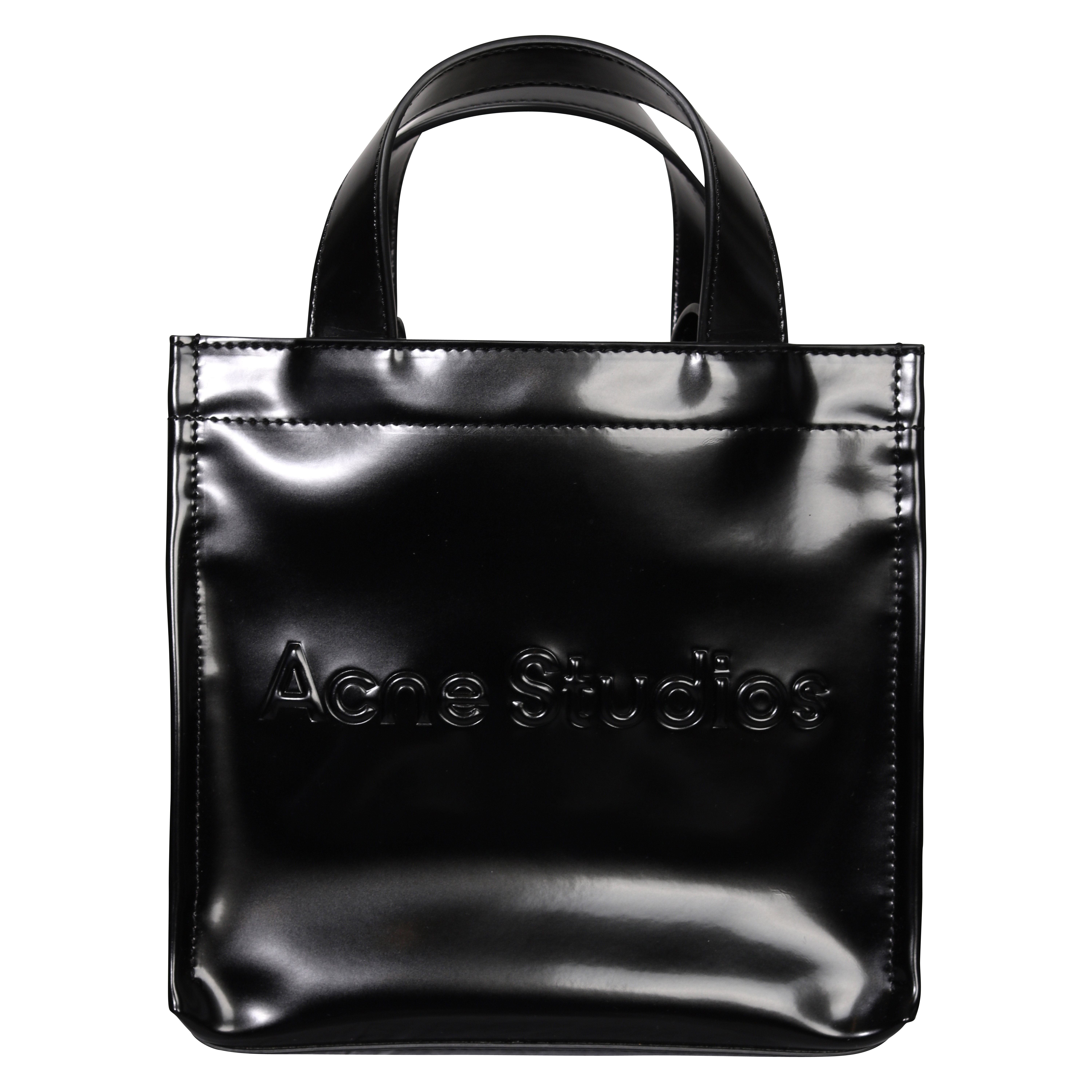 ACNE STUDIOS Mini Logo Shopper in Black