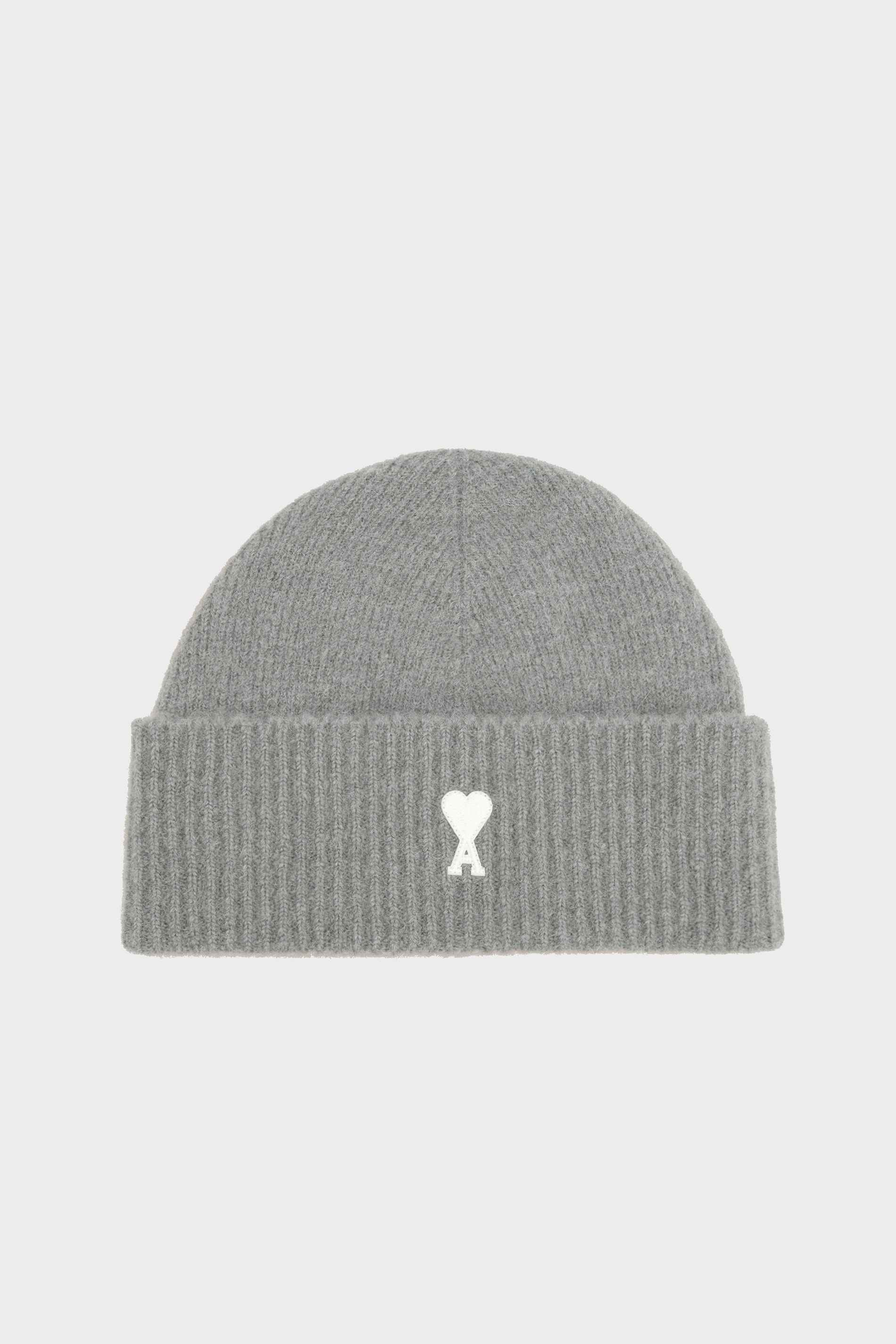 AMI PARIS de Coeur Beanie in Grey/Off White