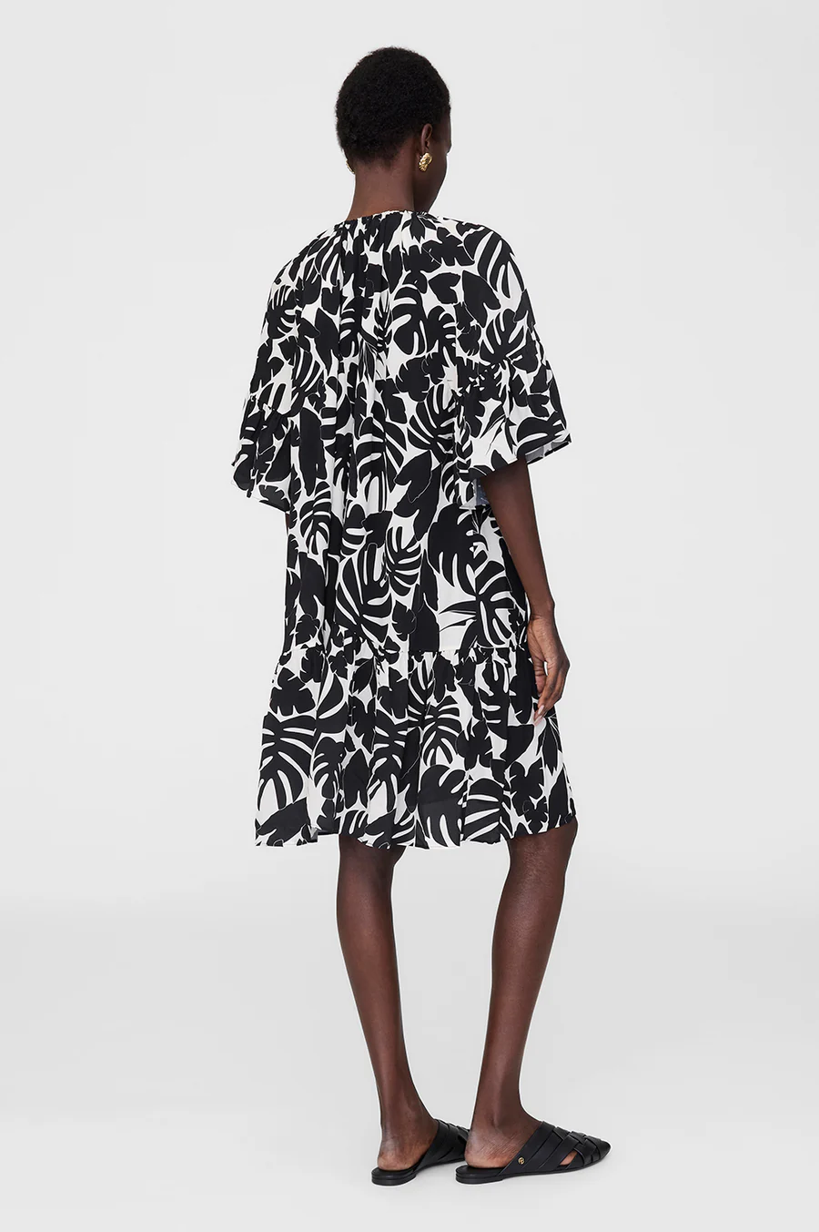 ANINE BING Lolita Dress in Black Bird of Paradise