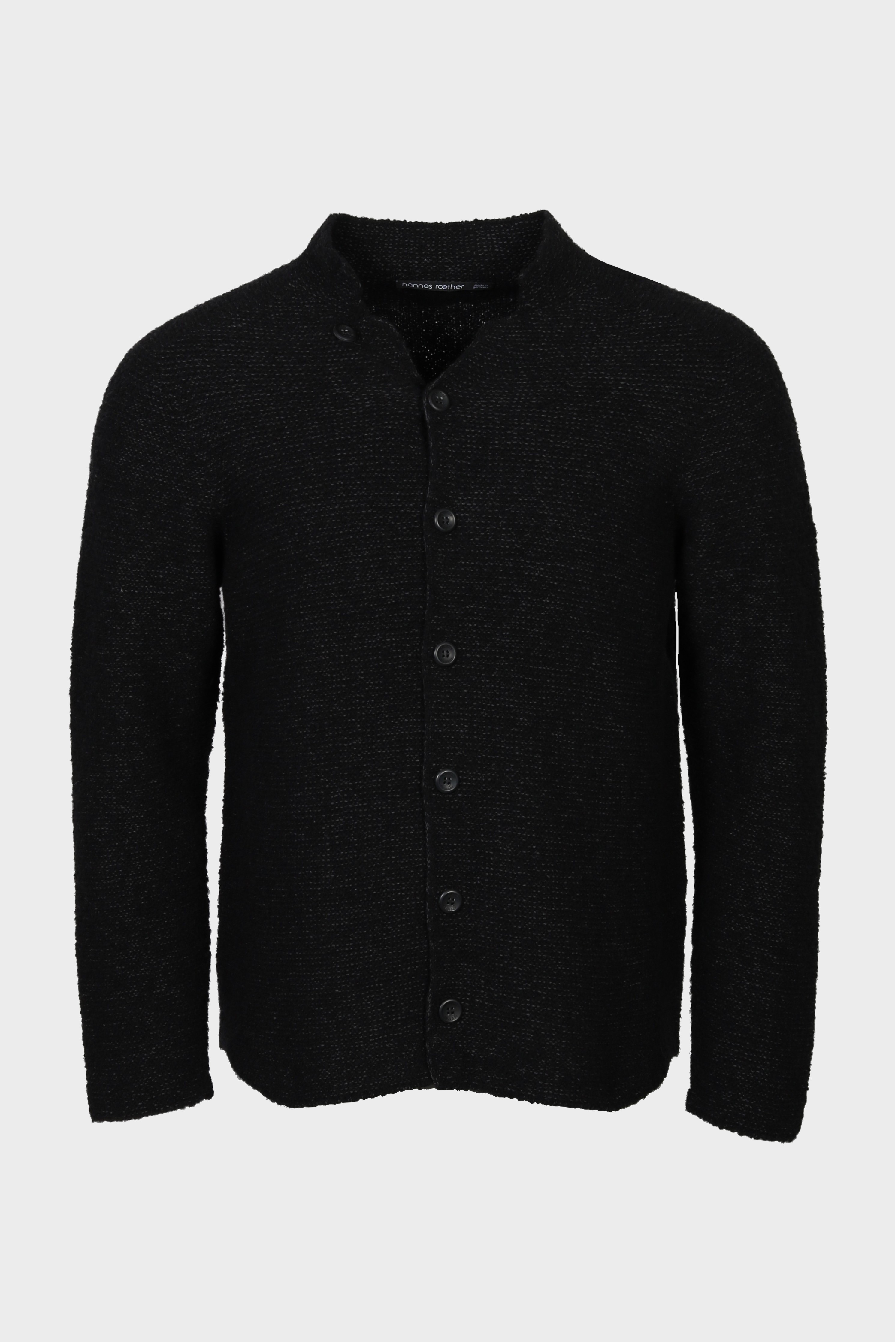 HANNES ROETHER Knit Jacket in Black Melange