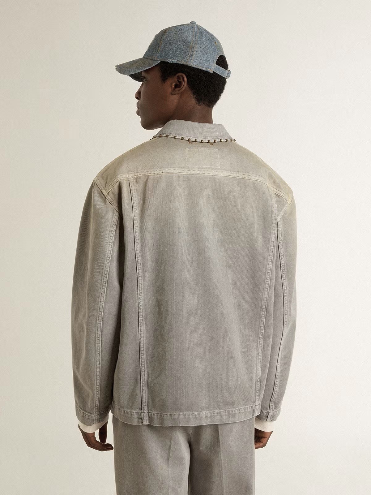 GOLDEN GOOSE Denim Worker Jacket in Grey
