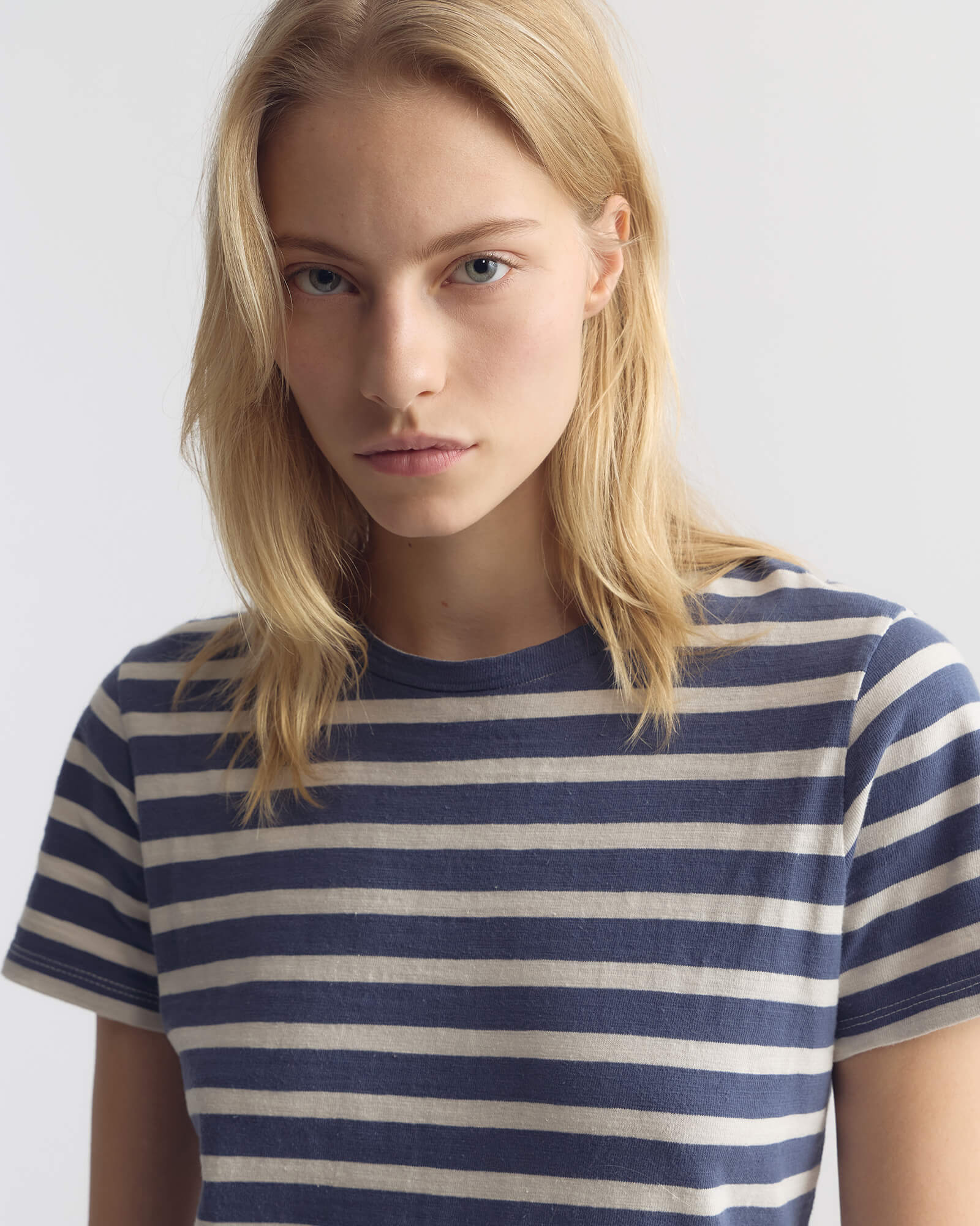NILI LOTAN Striped Lana T-Shirt in French Blue