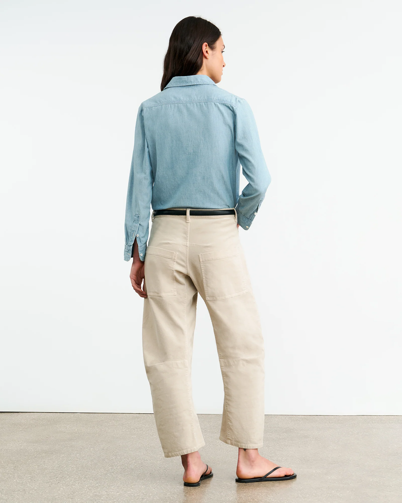 NILI LOTAN Light Soft Denim Shirt in Light Blue